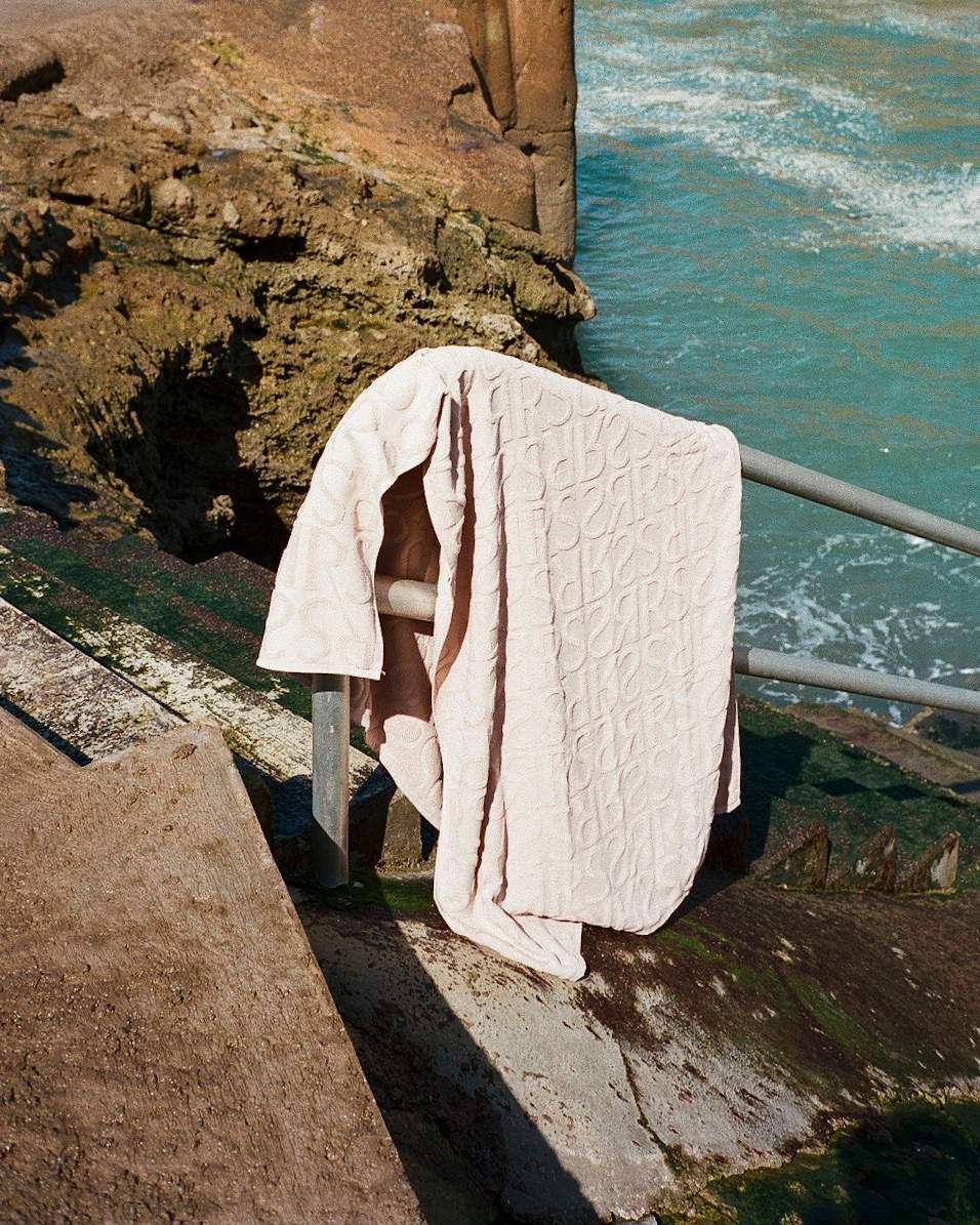 Monogram beach towel - Beach towel 100x180 cm I Ivory