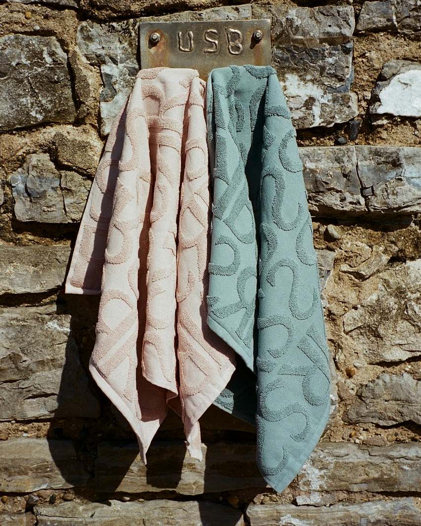 Monogram hand towel - Hand towel 50x80 cm I Sage