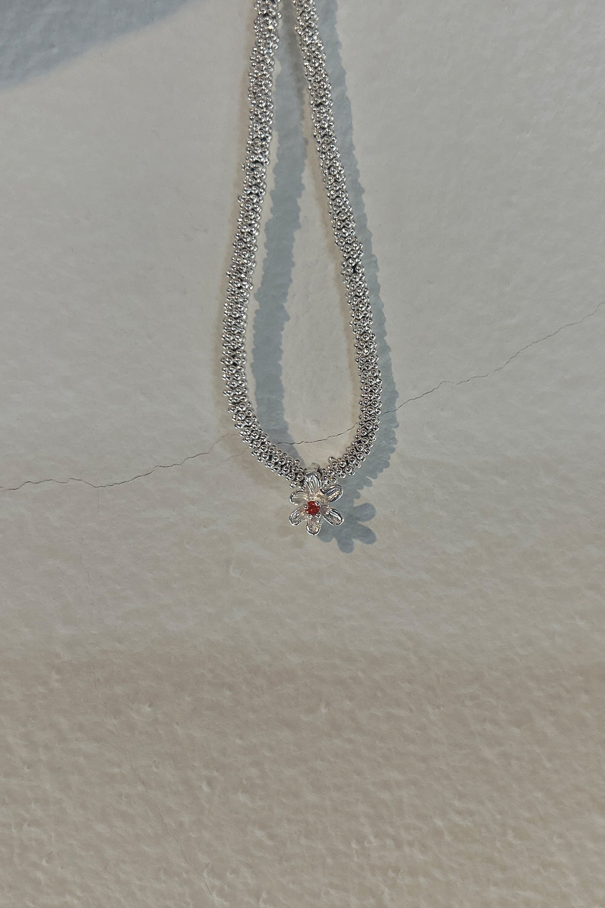 India Flower Bracelet - Nafsu I Silver w/ orange stone