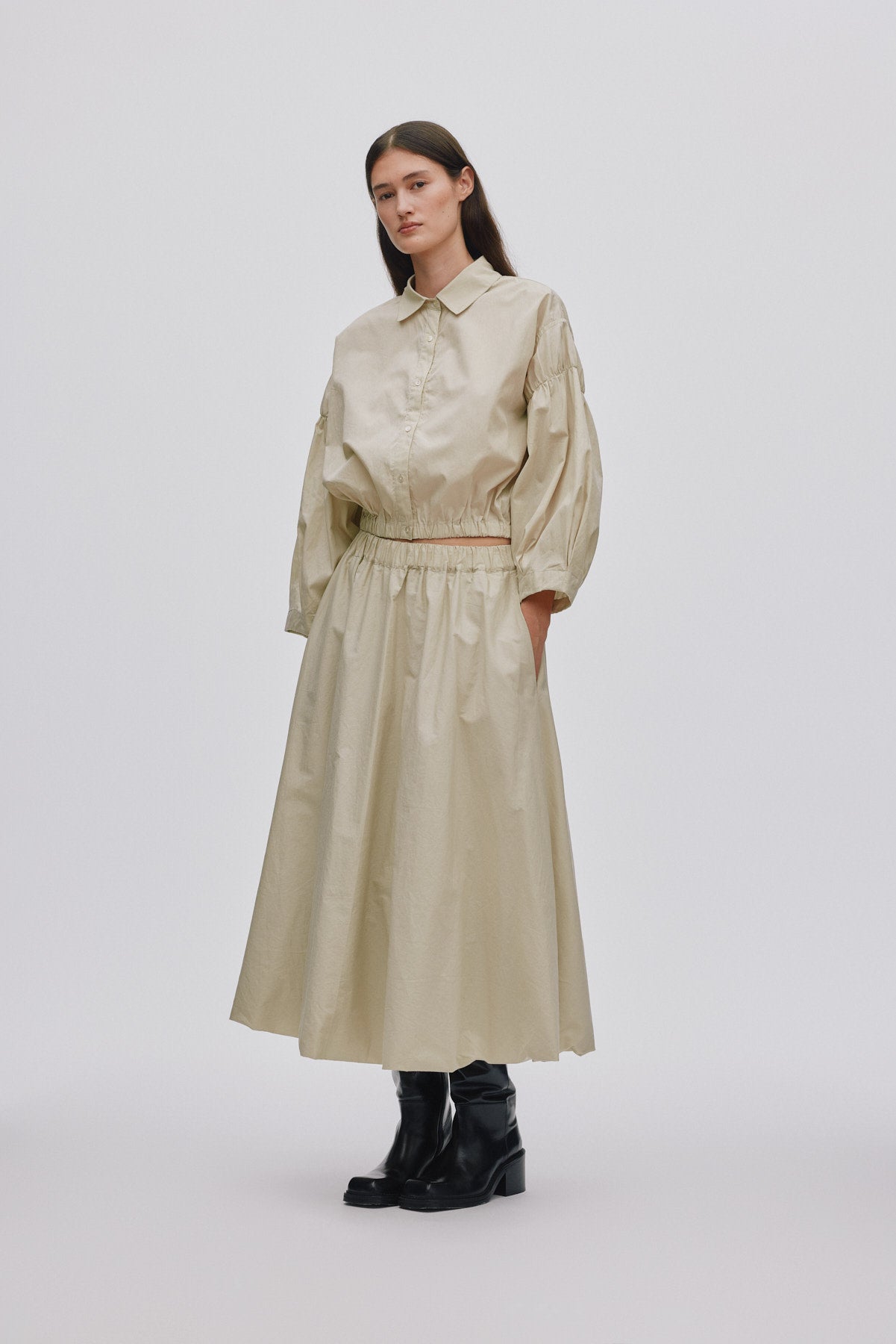 Poplin cloud skirt - Teah I Pelican grey