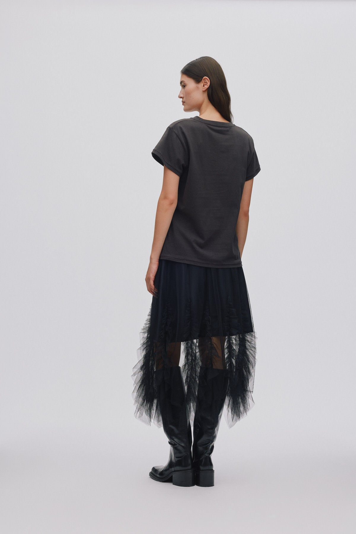 Frilly tulle skirt - Glenda I Black
