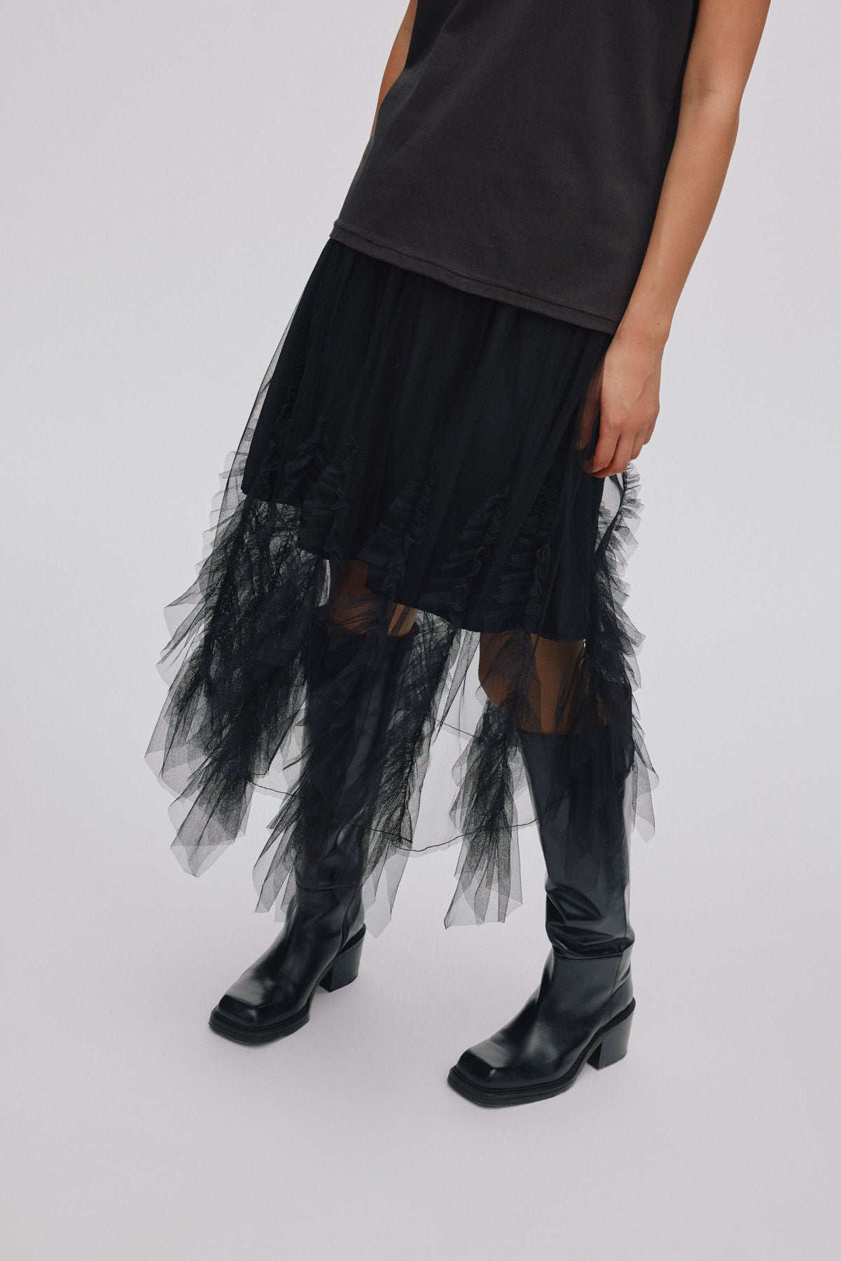 Frilly tulle skirt - Glenda I Black