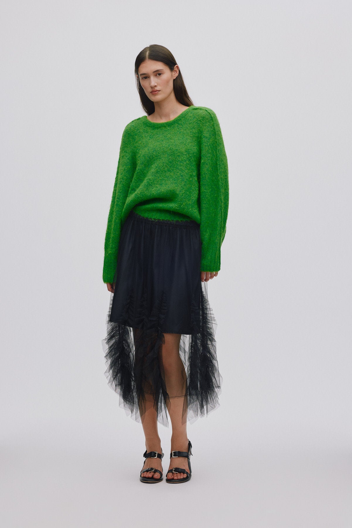 Frilly tulle skirt - Glenda I Black