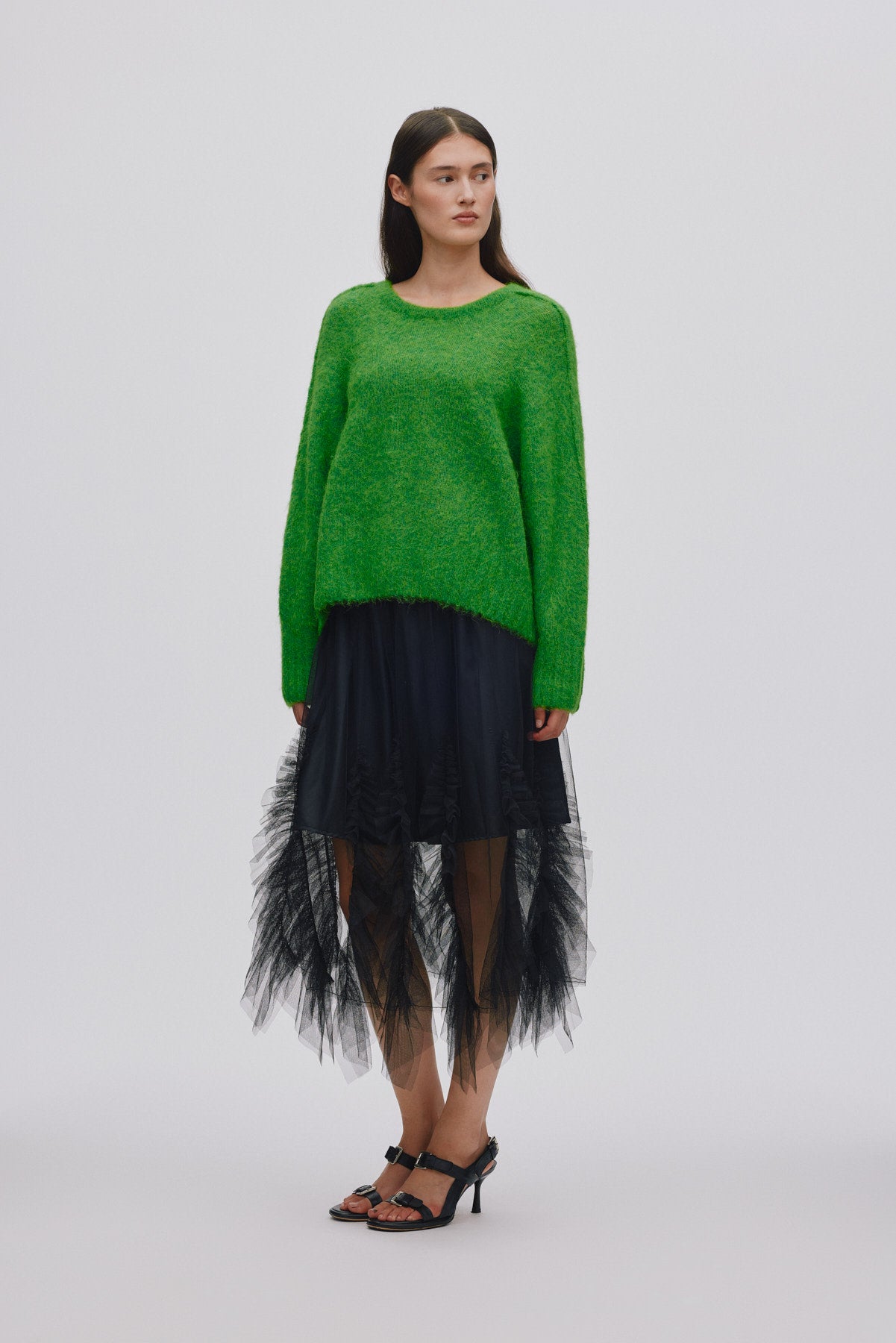 Frilly tulle skirt - Glenda I Black