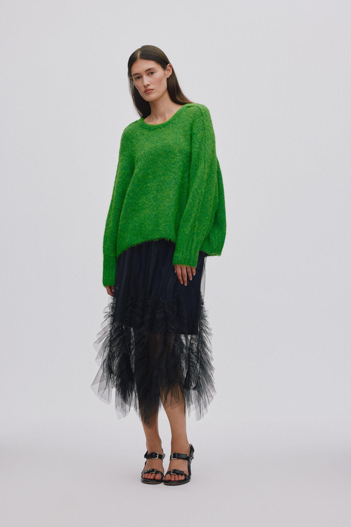 Frilly tulle skirt - Glenda I Black