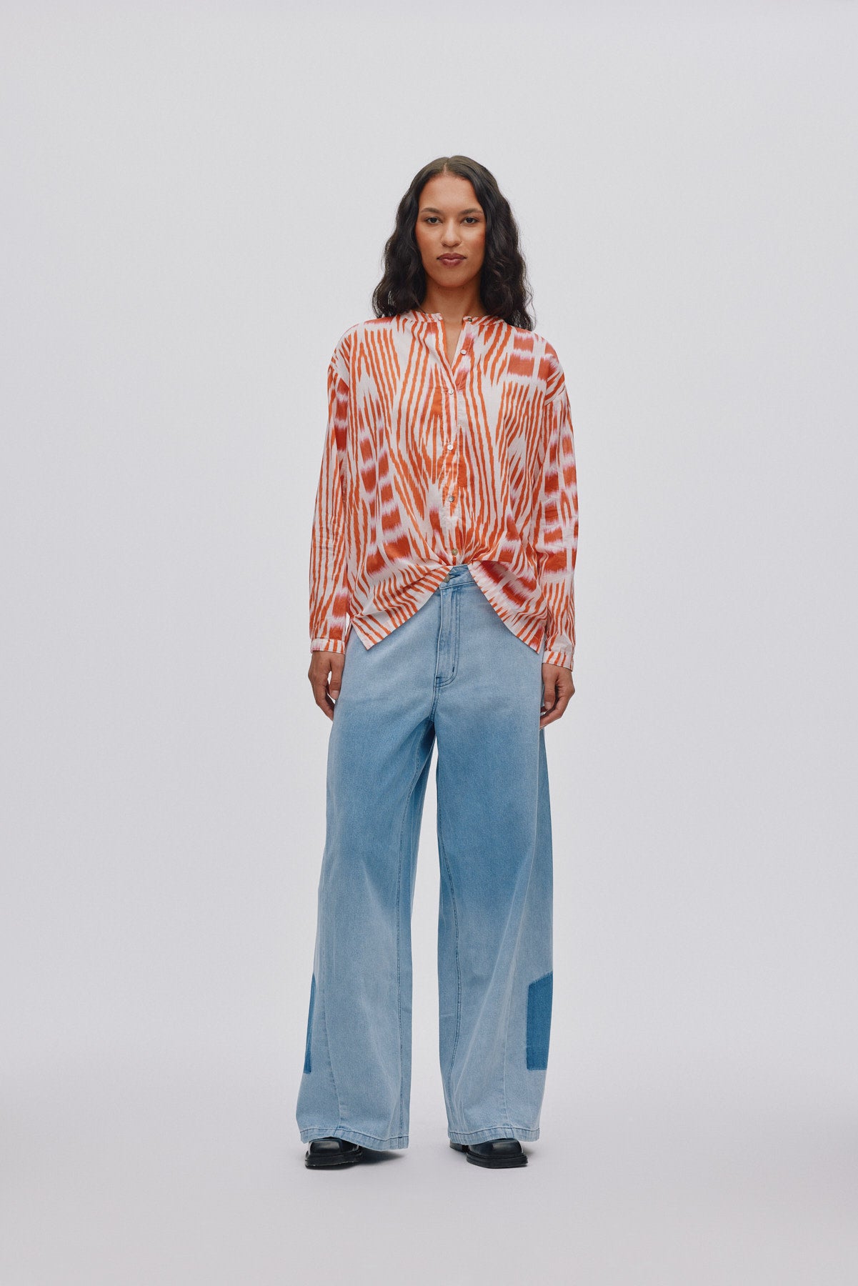 Lane - Light denim wide leg pants I Light washed denim