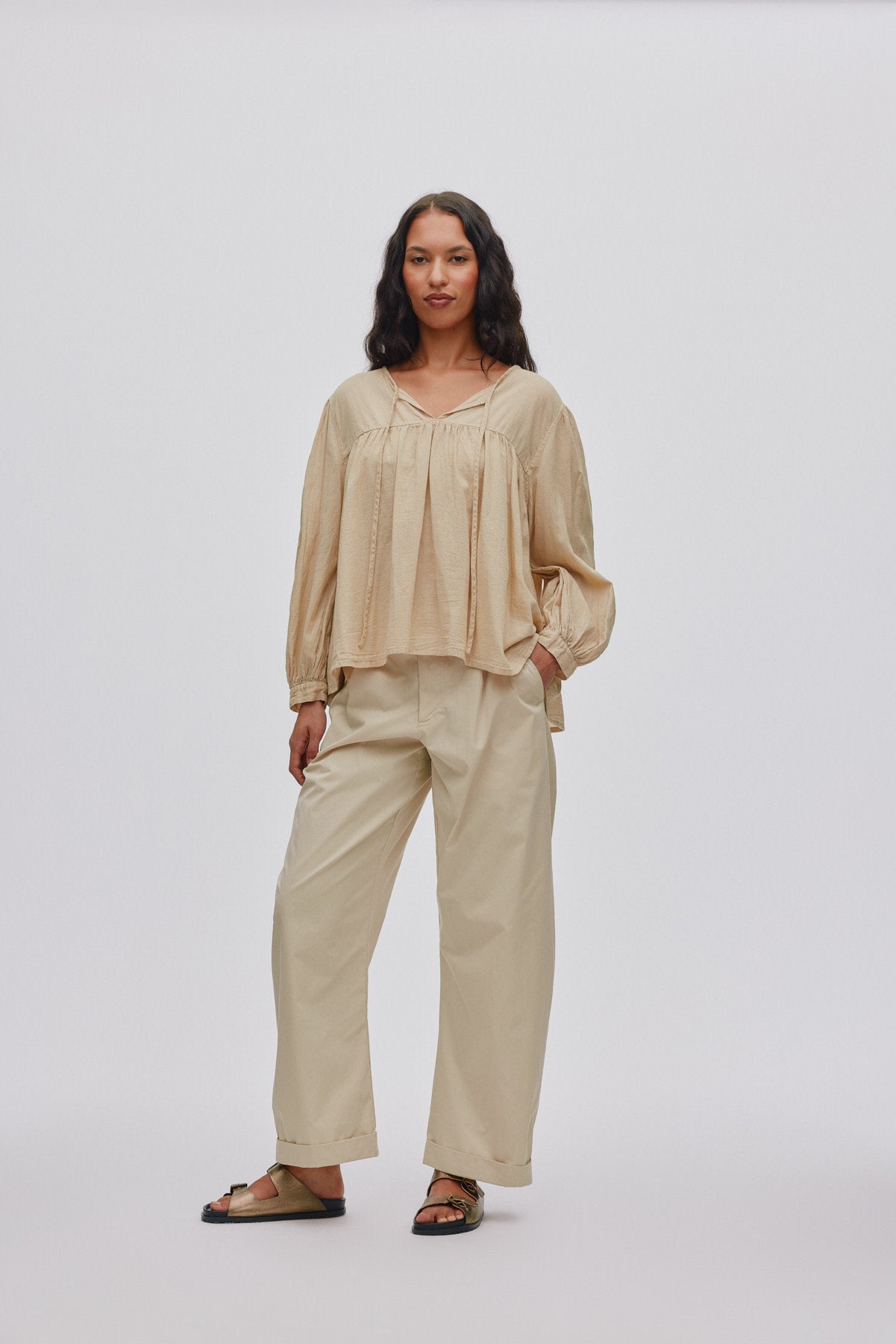 Eike - Cotton full sleeve blouse I Macadan