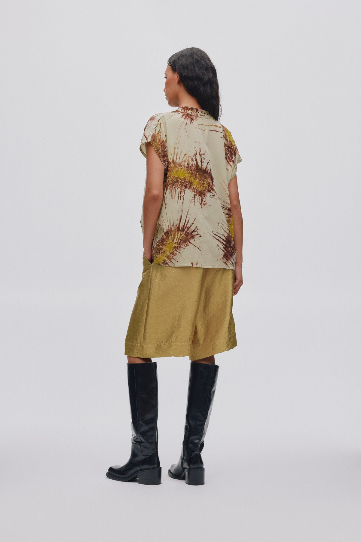 Heva - Sea urchin button blouse I Grey combo