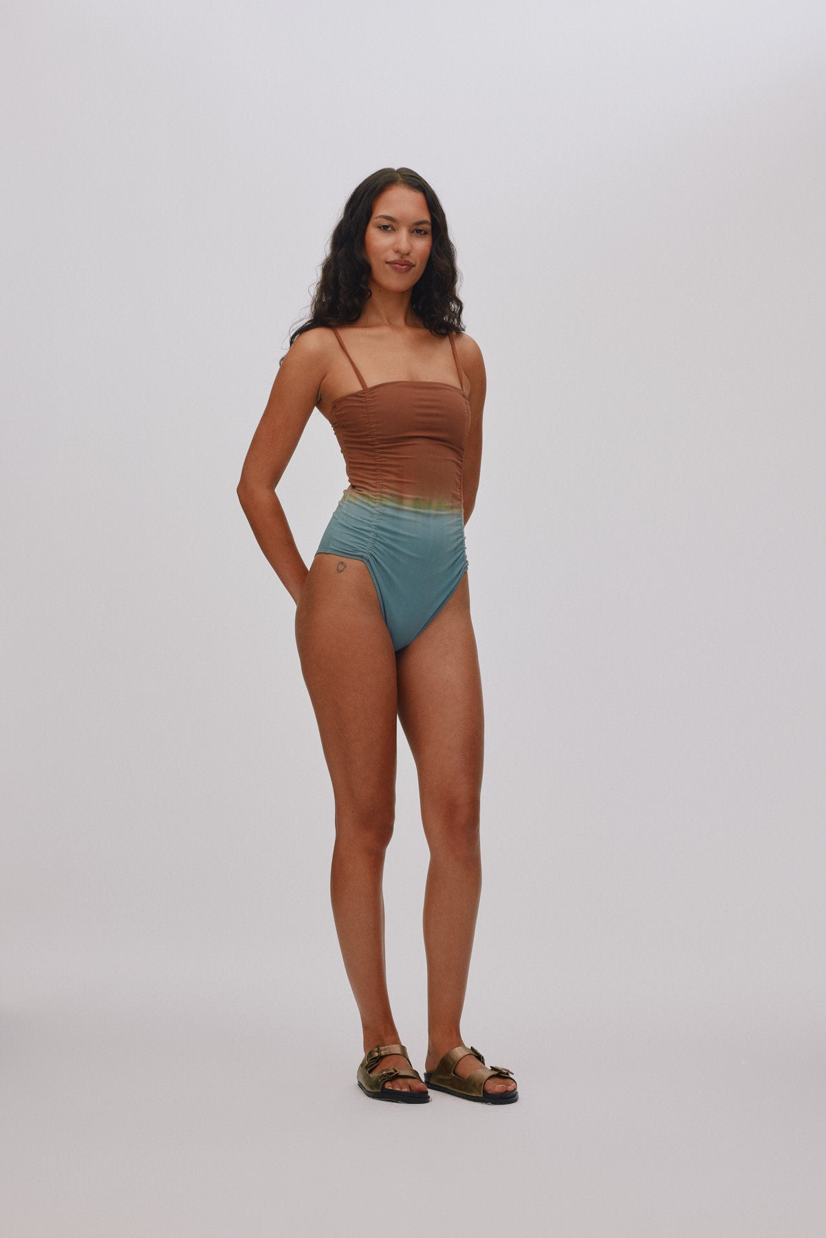 Sali - Fusion swimsuit I Cognac grey combo