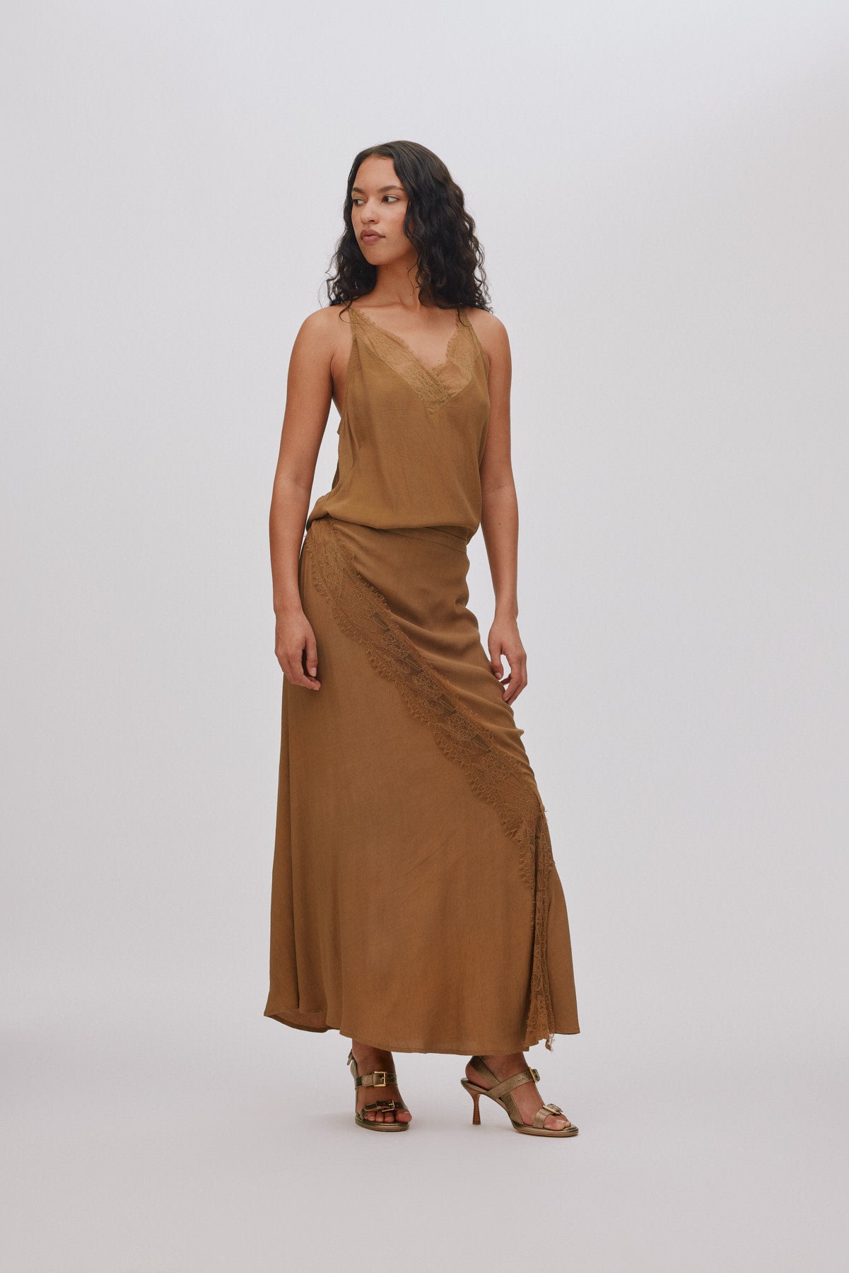 Leia - Sheer lace skirt I Faded black
