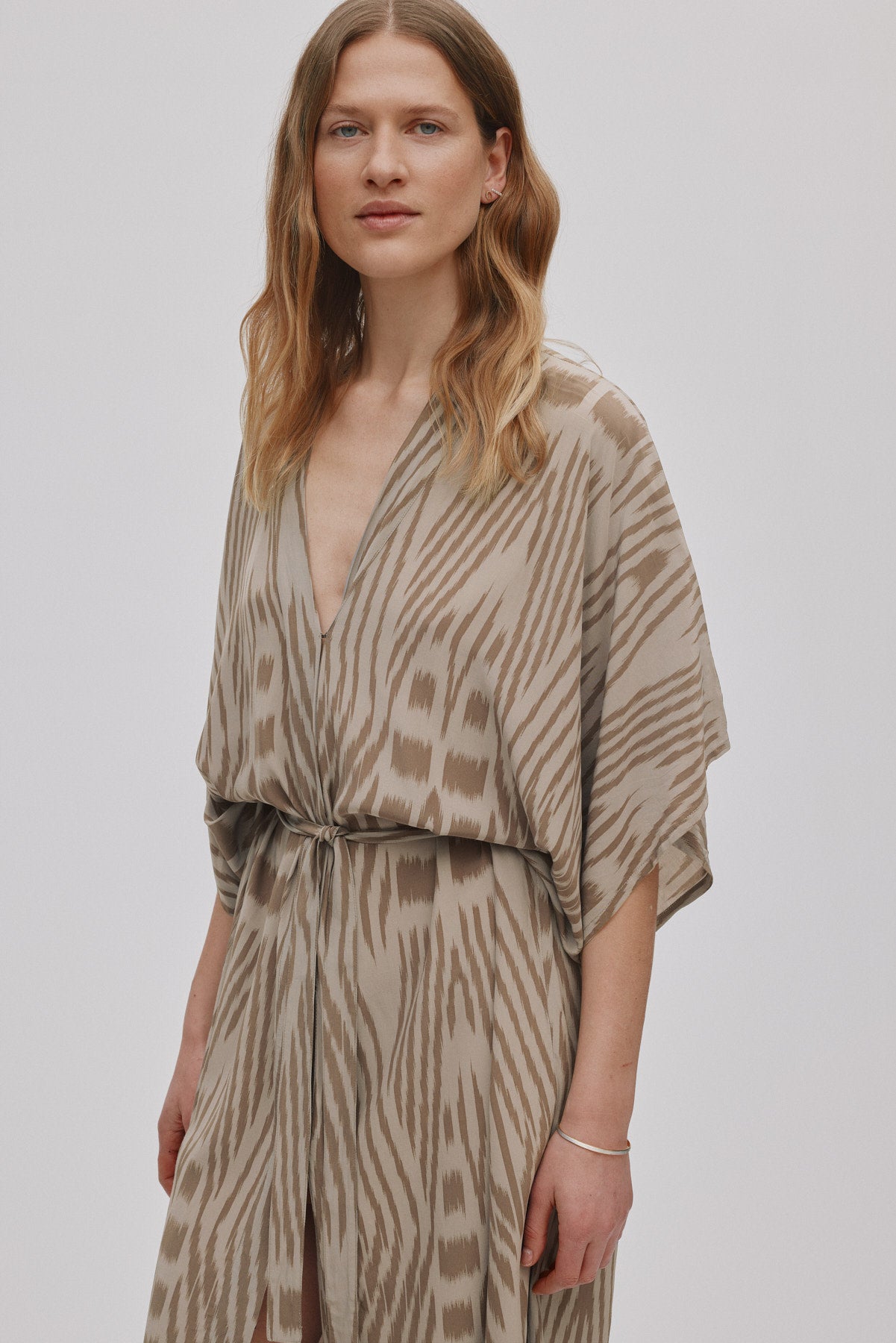 Alesandra - Ombre ikat kimono dress I Cognac combo