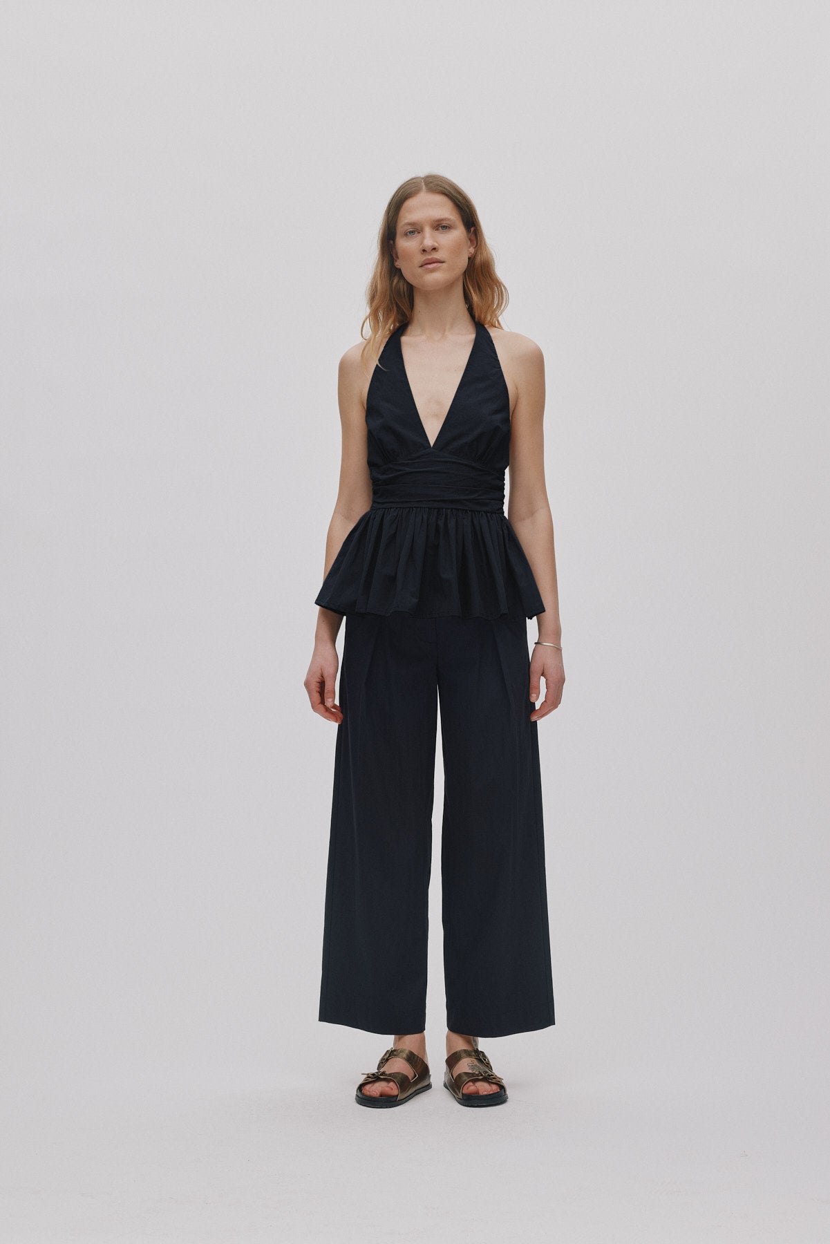 Izma - Poplin halter top I Black