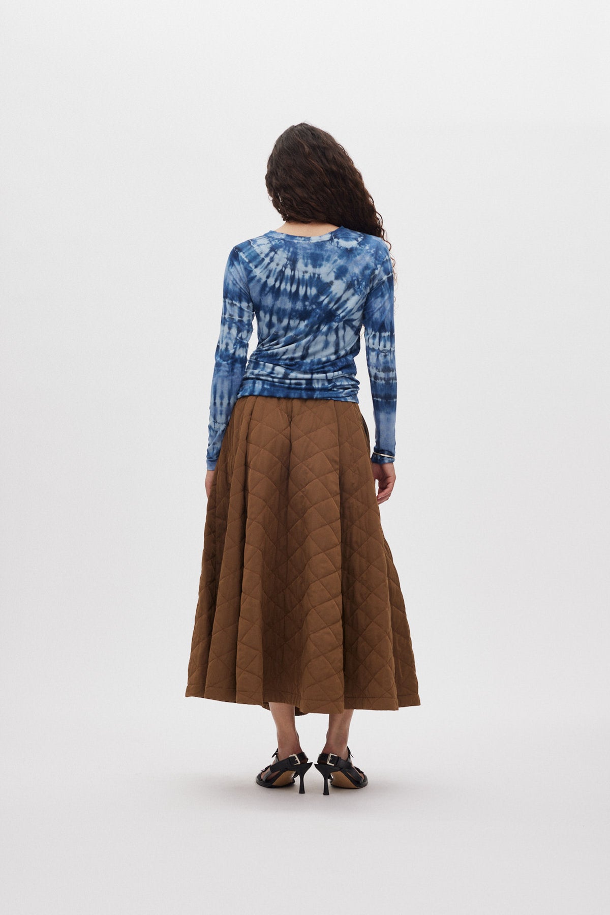 Bisharo - Tech quilt full skirt I Chestnut