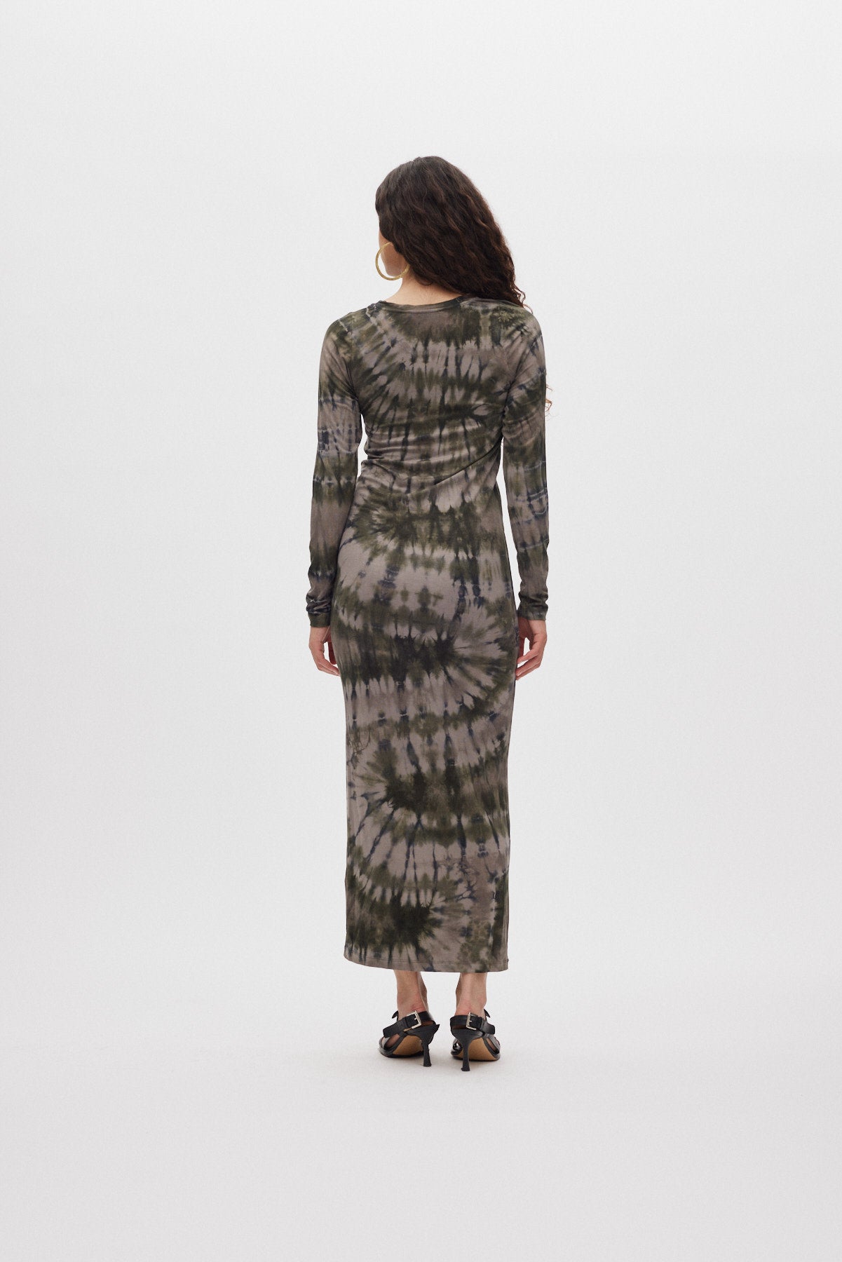Simi - Lava long jersey dress I Grey green combo