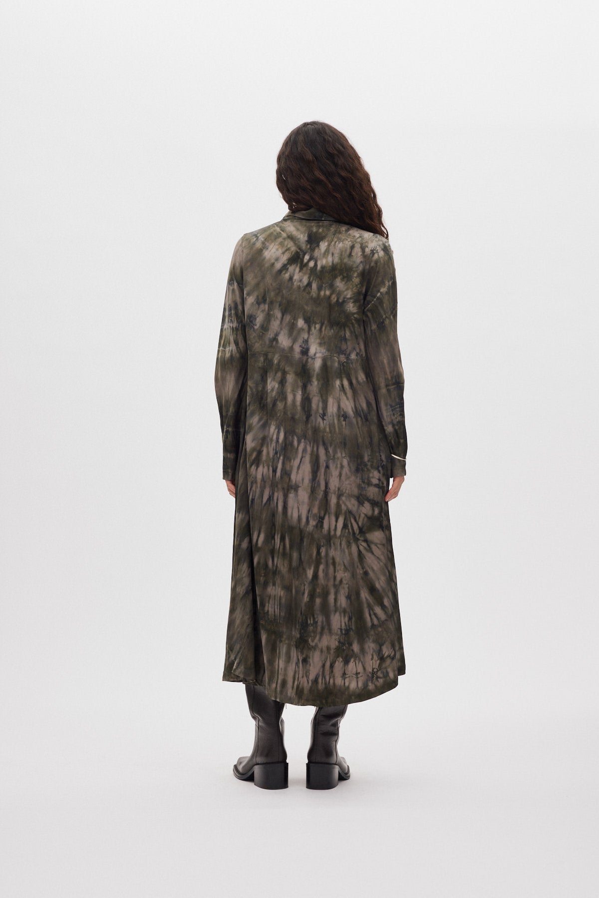 Vija - Lava button dress I Grey green combo