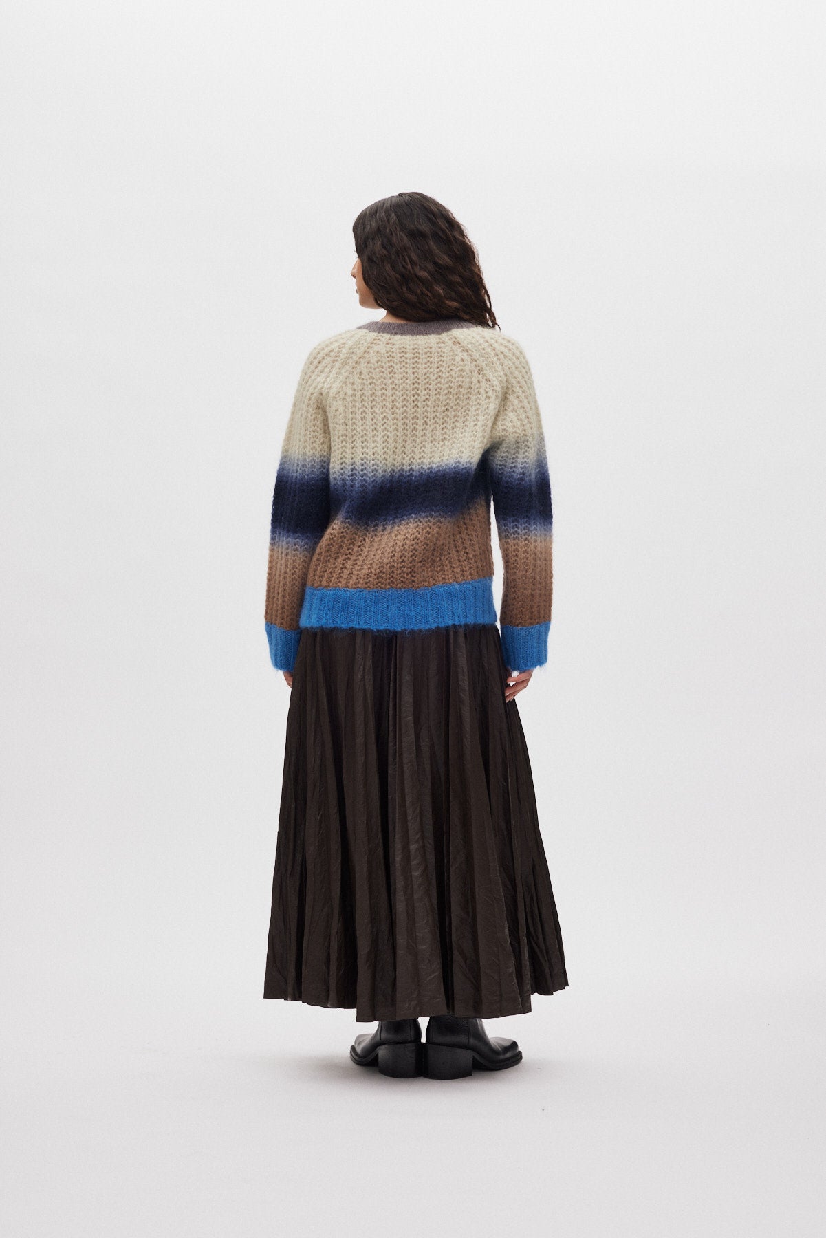 Jasmin - Faded knit boxy sweater I Blue combo