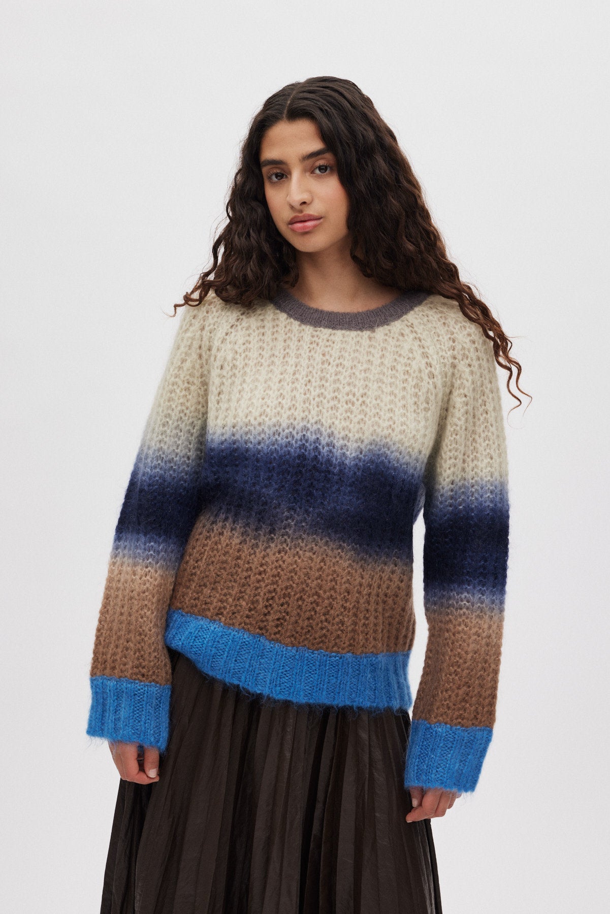 Jasmin - Faded knit boxy sweater I Blue combo