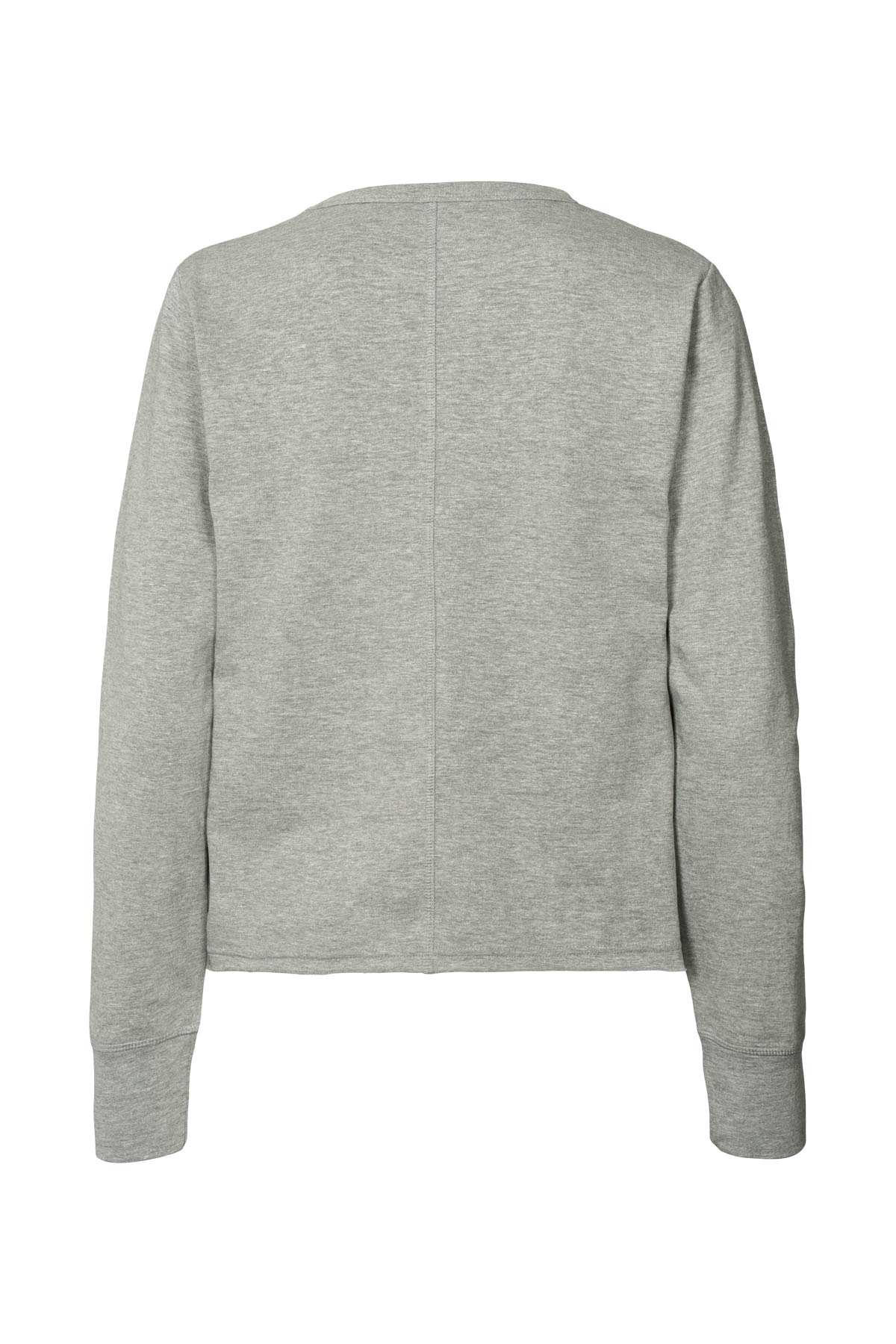 Hila - Light stretch crew neck top I Grey melange
