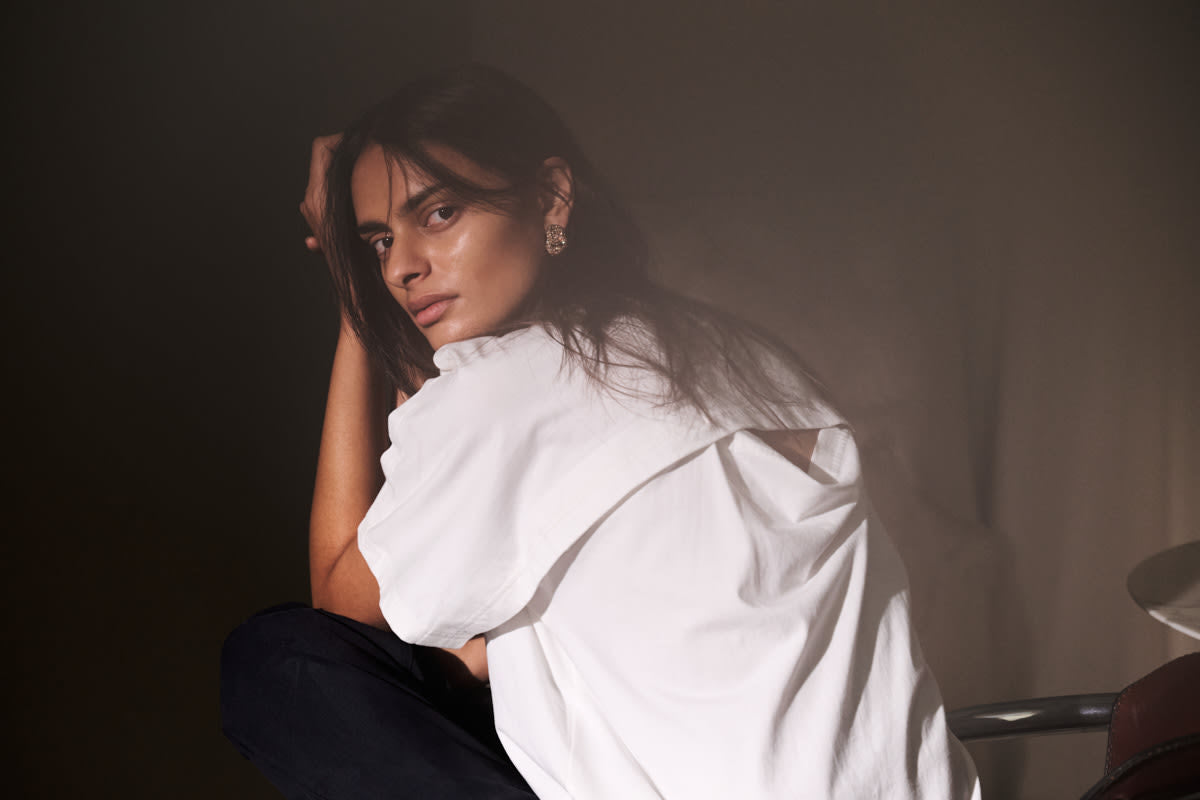 Cici - FOT jersey open back top I Chalk