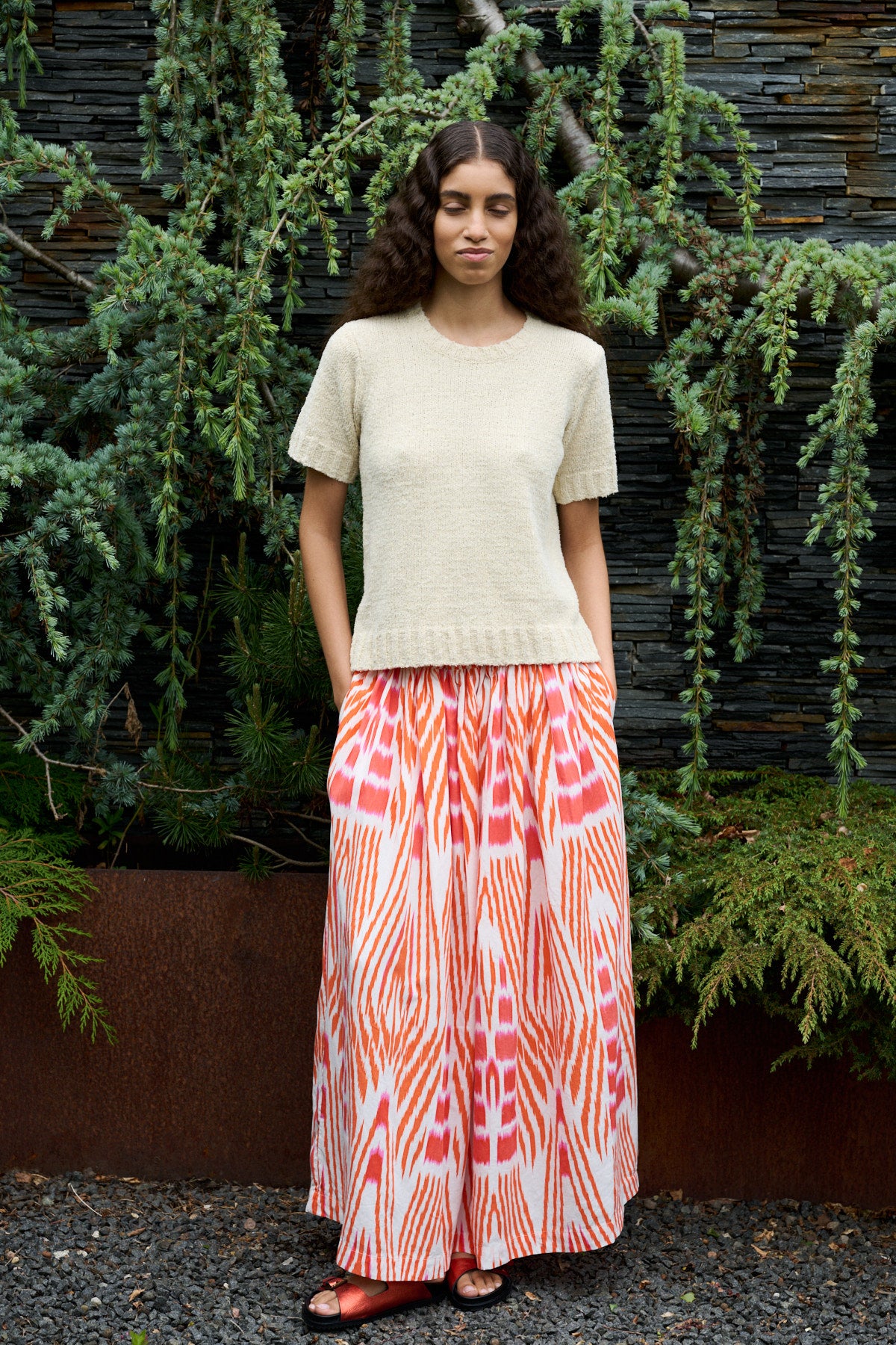 Elka - Towelling knit t-shirt I Sand