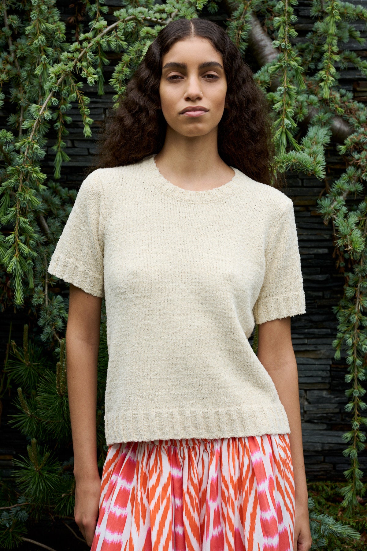 Elka - Towelling knit t-shirt I Sand