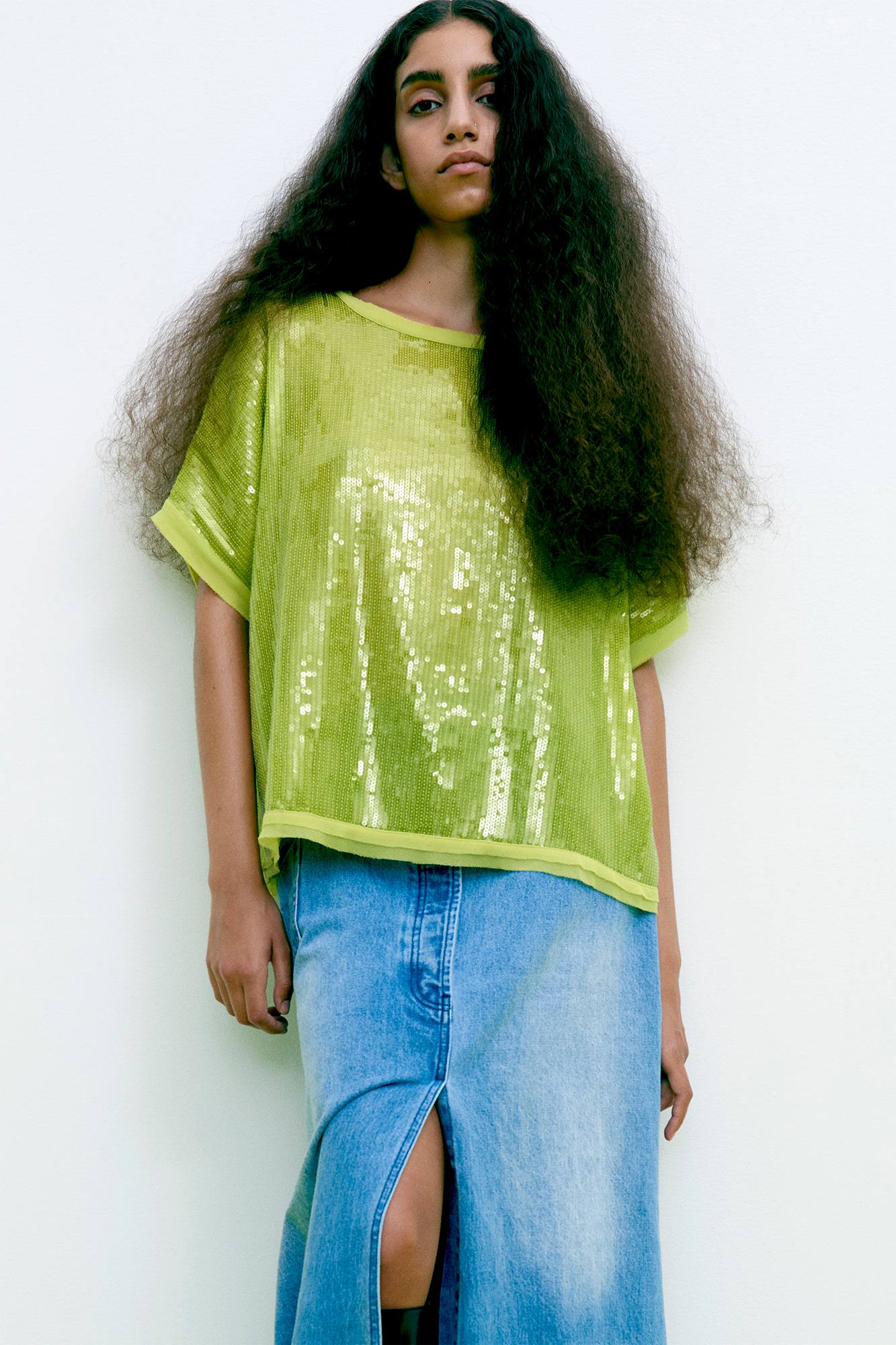 Emmali - Denim long skirt I Light washed denim