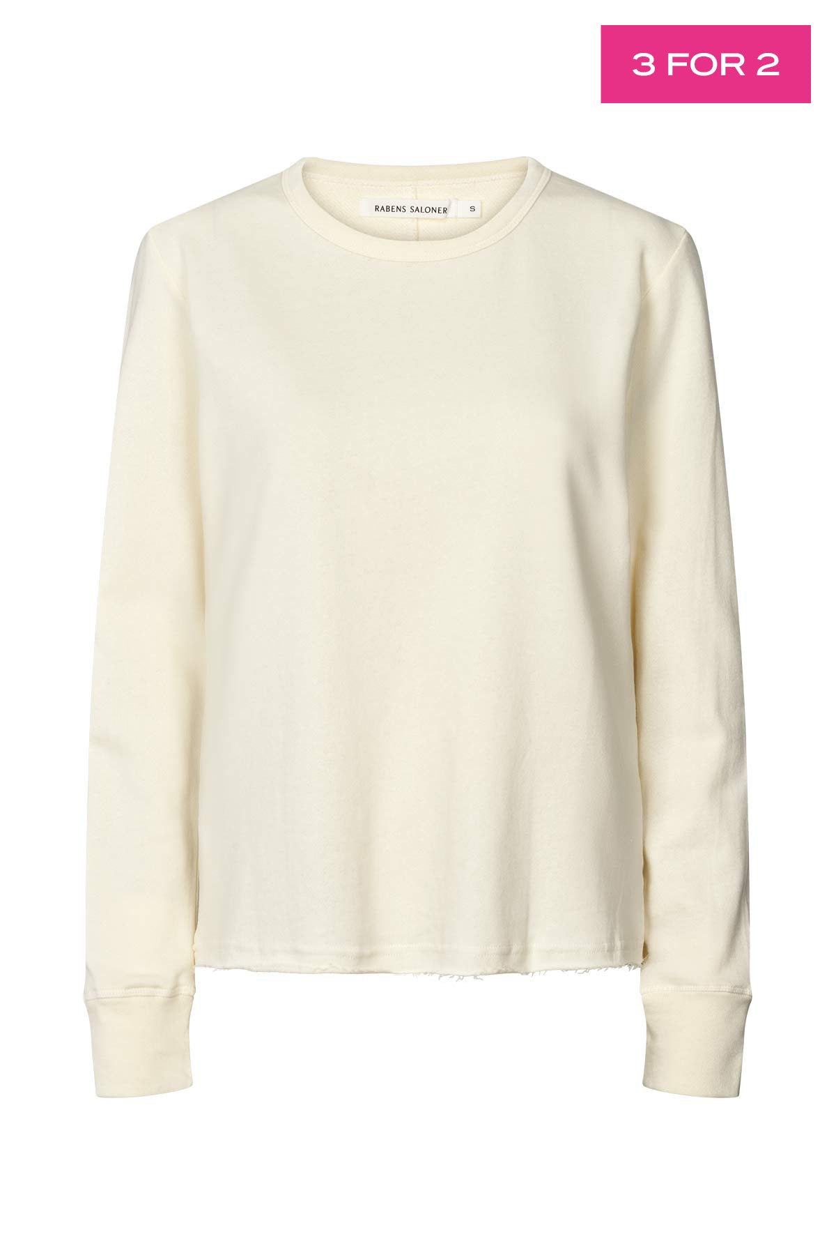 Hila - Light stretch crew neck top I Winter white