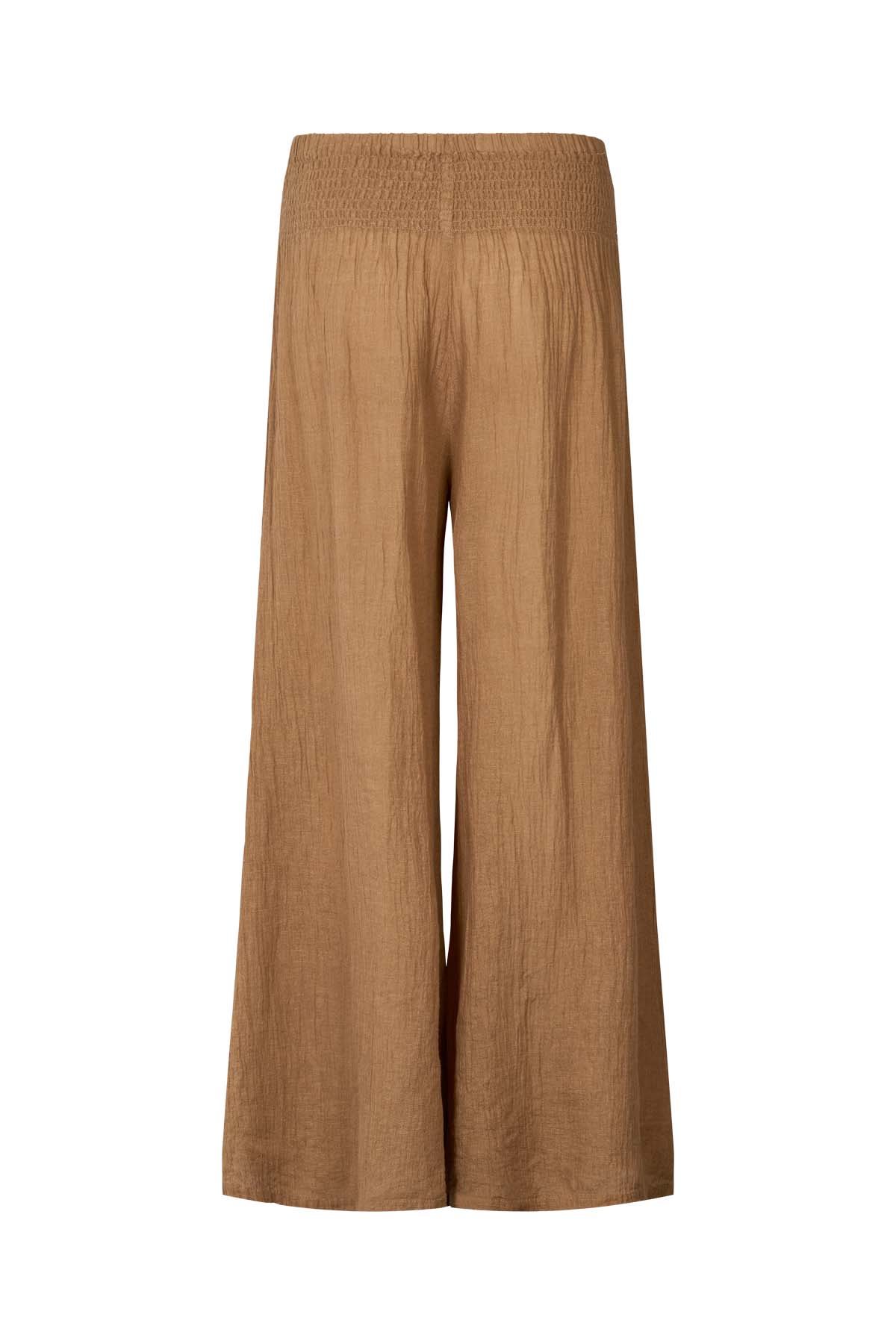 Karam - Crinkled wide leg pants I Walnut