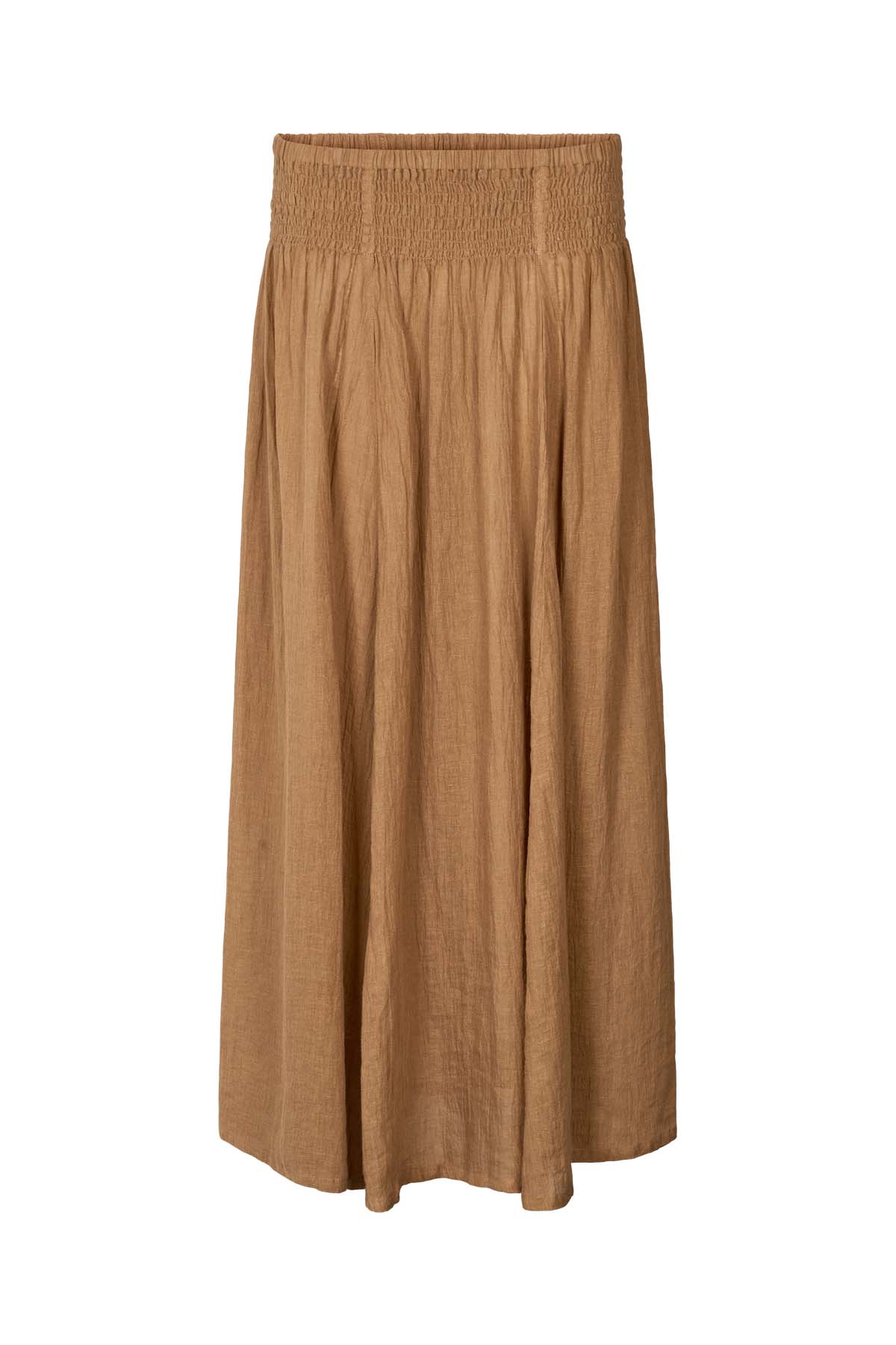 Jumana - Crinkled flared skirt I Walnut