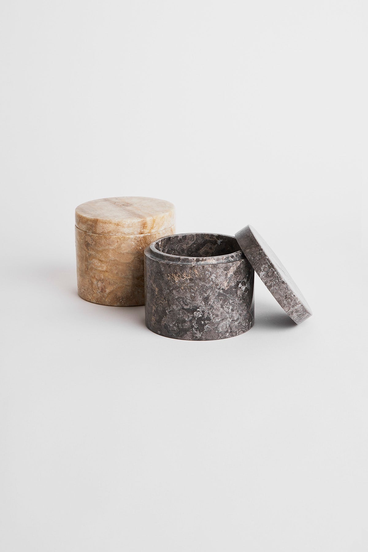 Round Marble Jar with Lid - Rabens Apartment I Champagne
