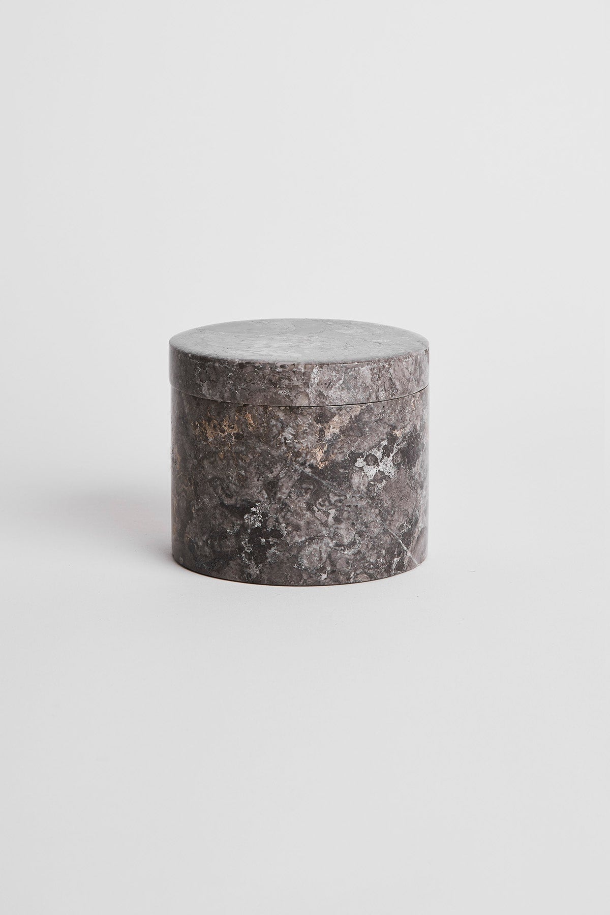 Round Marble Jar with Lid - Rabens Apartment I Light Grey
