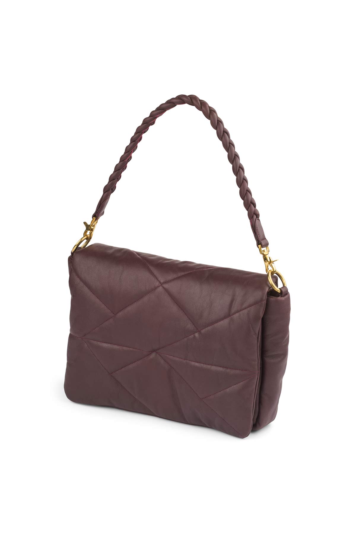 PRE-ORDER I Noria - Leather padded shoulder bag I Burgundy