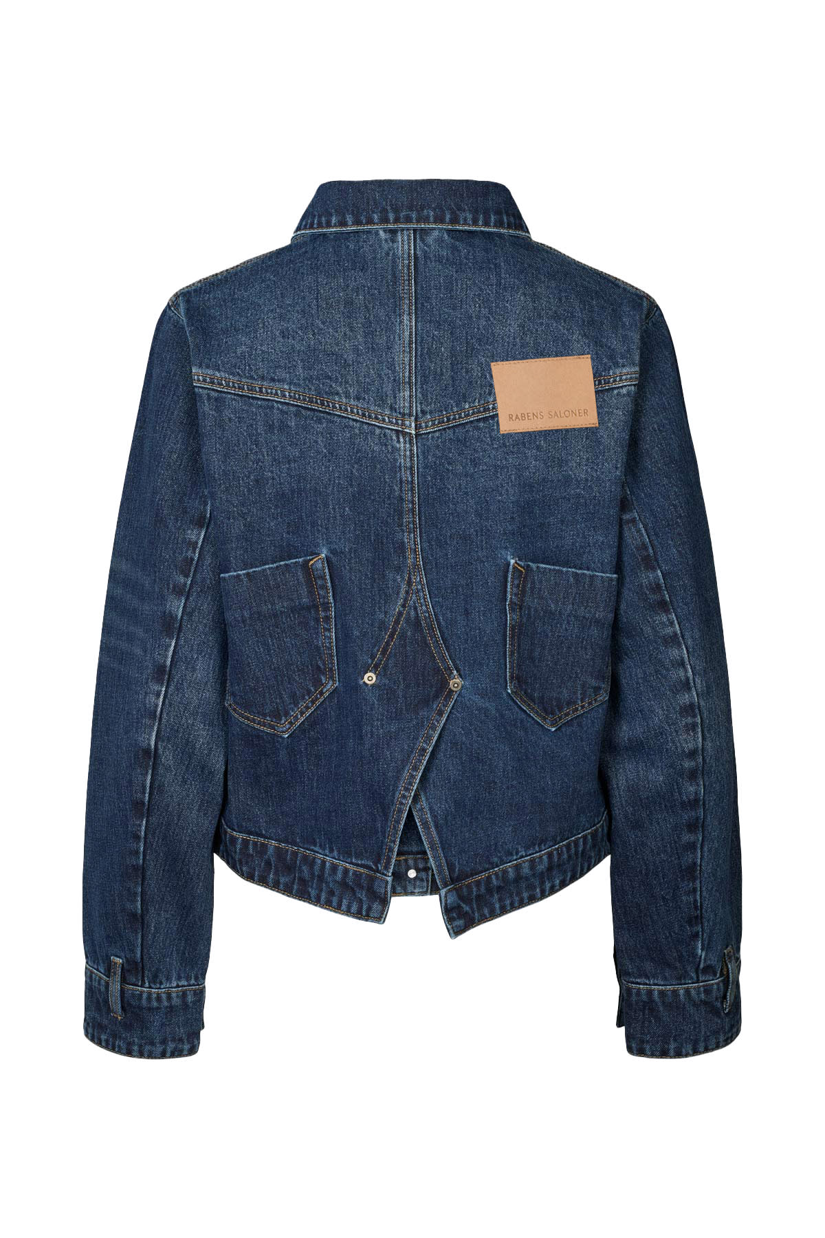 Janny - Patchwork denim jacket I Dark washed indigo