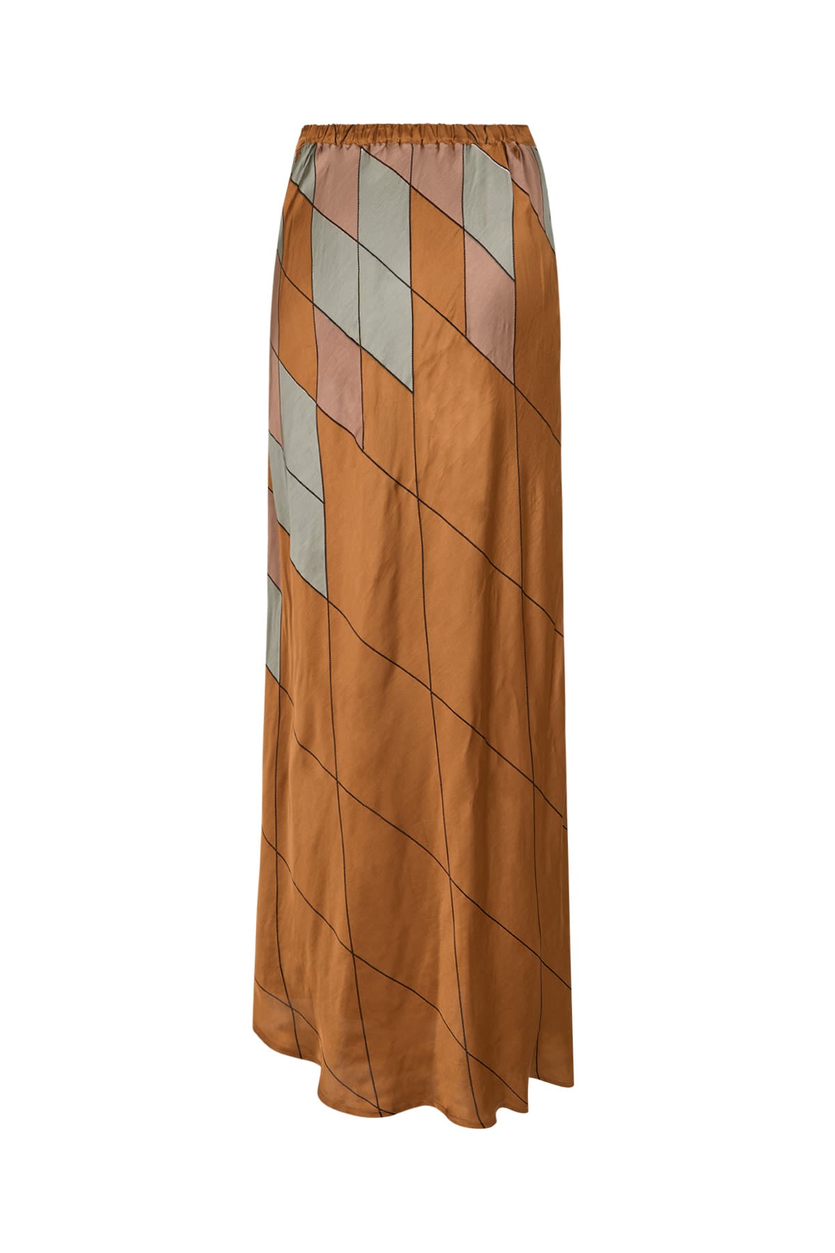 Mumle - Diamond print bias skirt I Rust combo