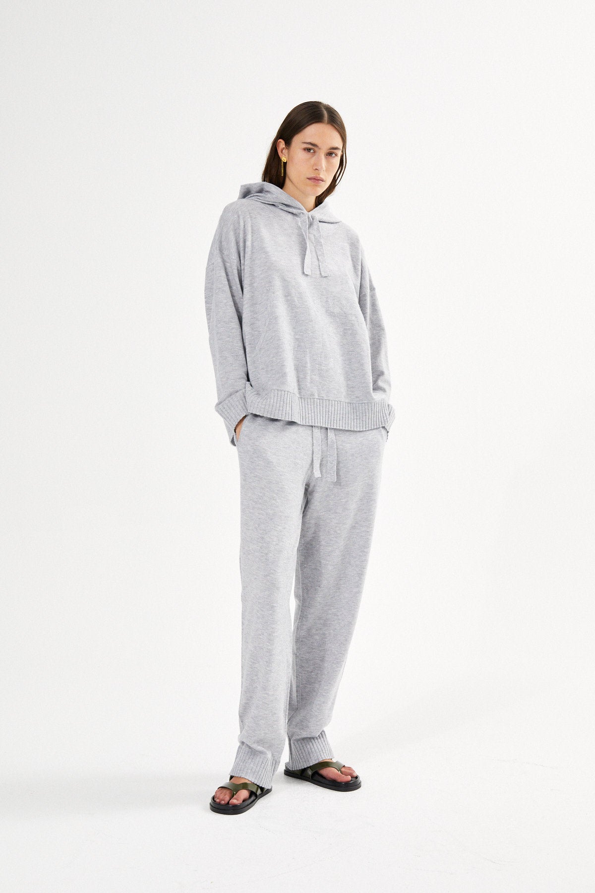 Jorun - Knit lounge pants I Grey melange