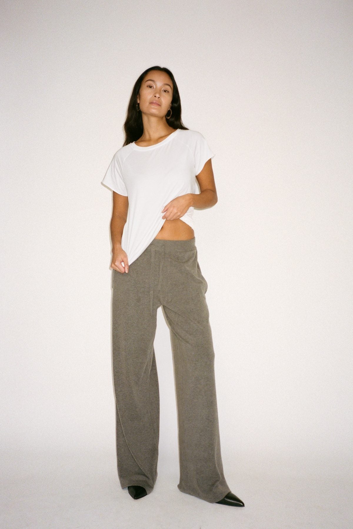 Filine - Knit lounge wide pants I Mole melange