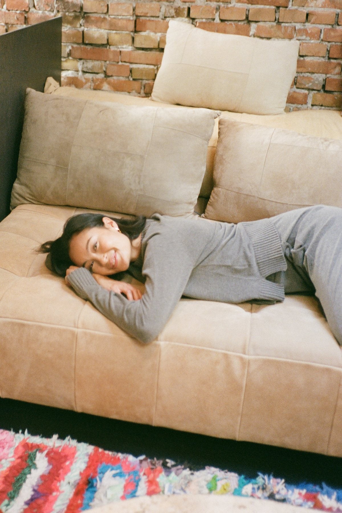 Ruca - Knit lounge boxy sweater I Mole melange