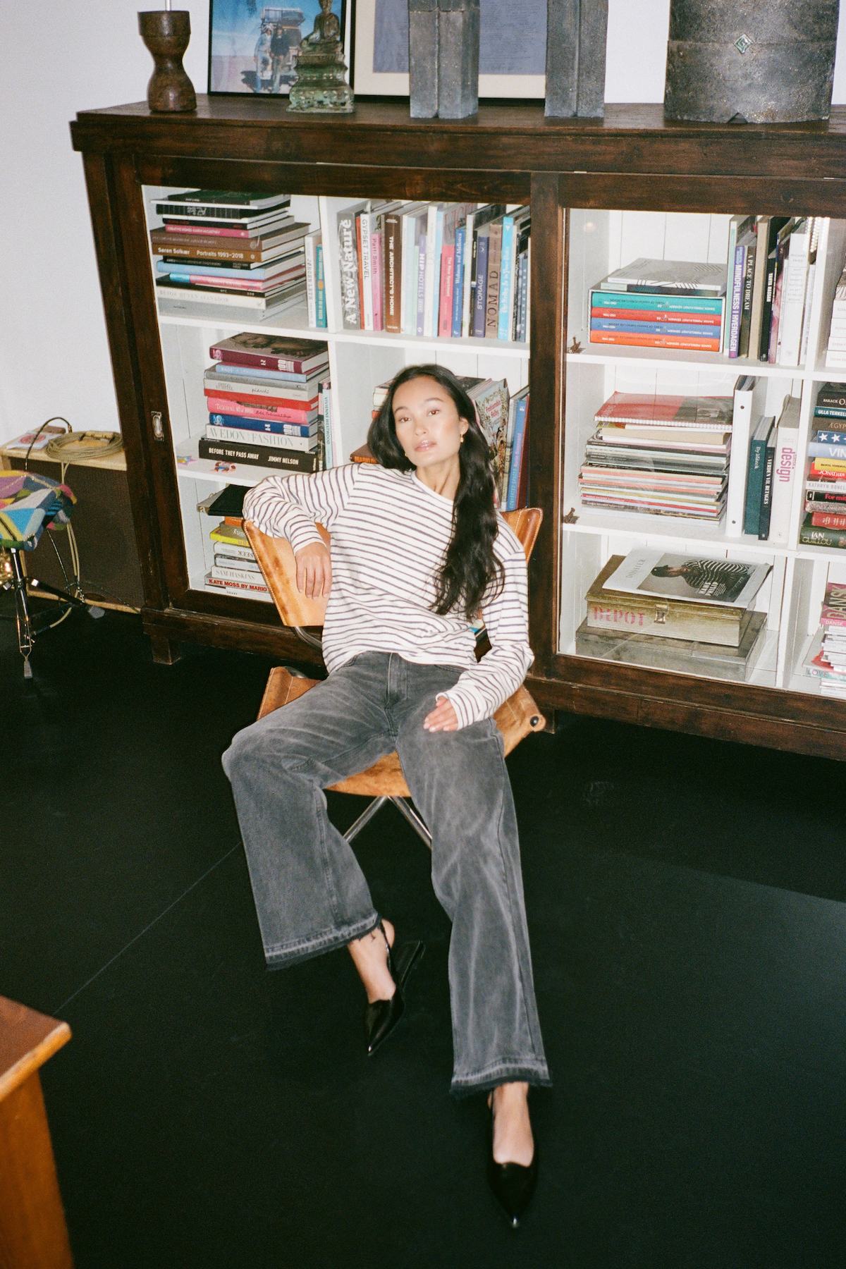 Hila - Light stretch crew neck top I Winter white