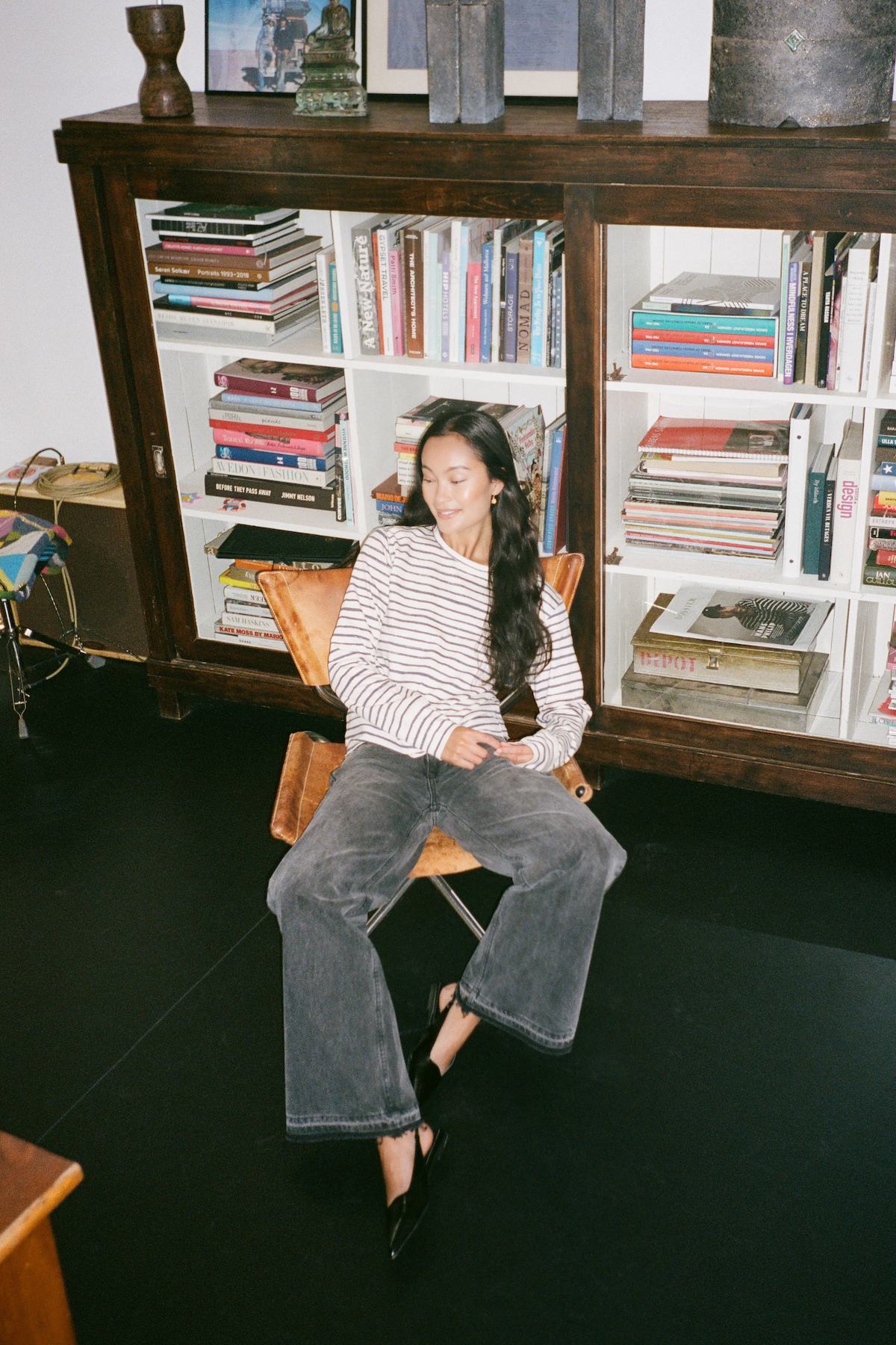 Hila - Light stretch crew neck top I Winter white