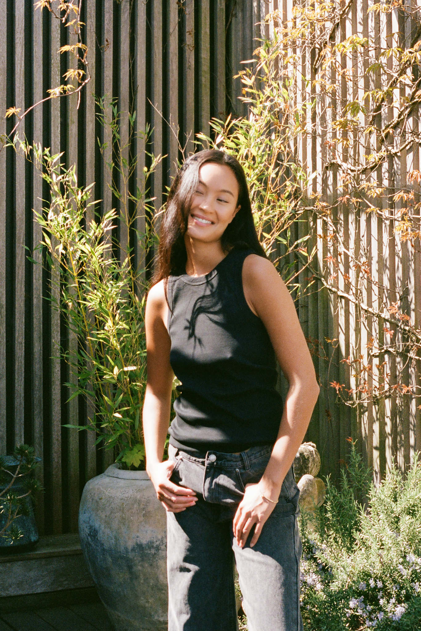 Nelle - Rib jersey tank I Black