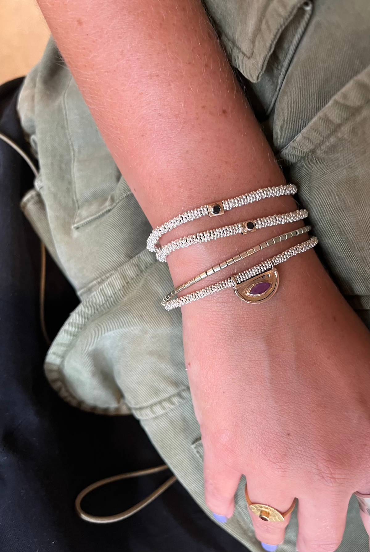 Nafsu - Tube bead bracelet I Silver