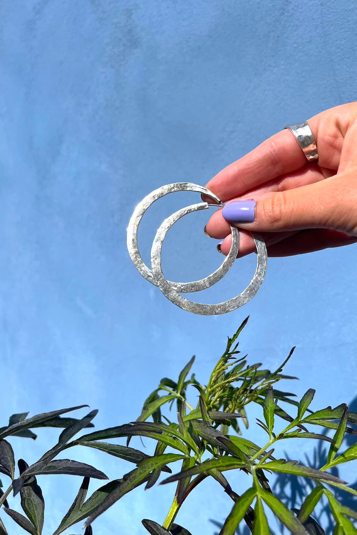 Nafsu - Silver Hammered Hoop S I Silver