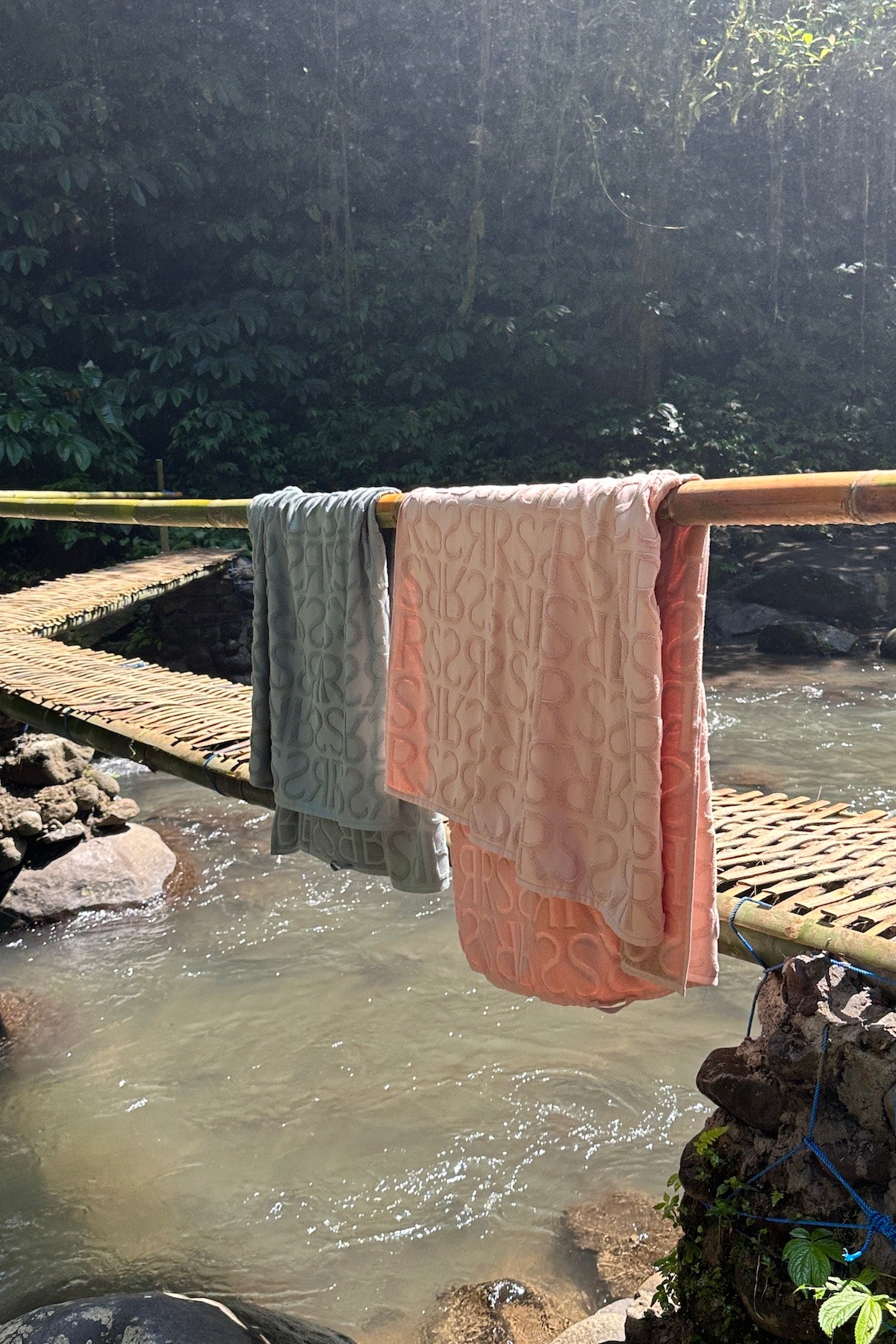 Monogram bath towel - Bath towel 100x150 cm I Sage