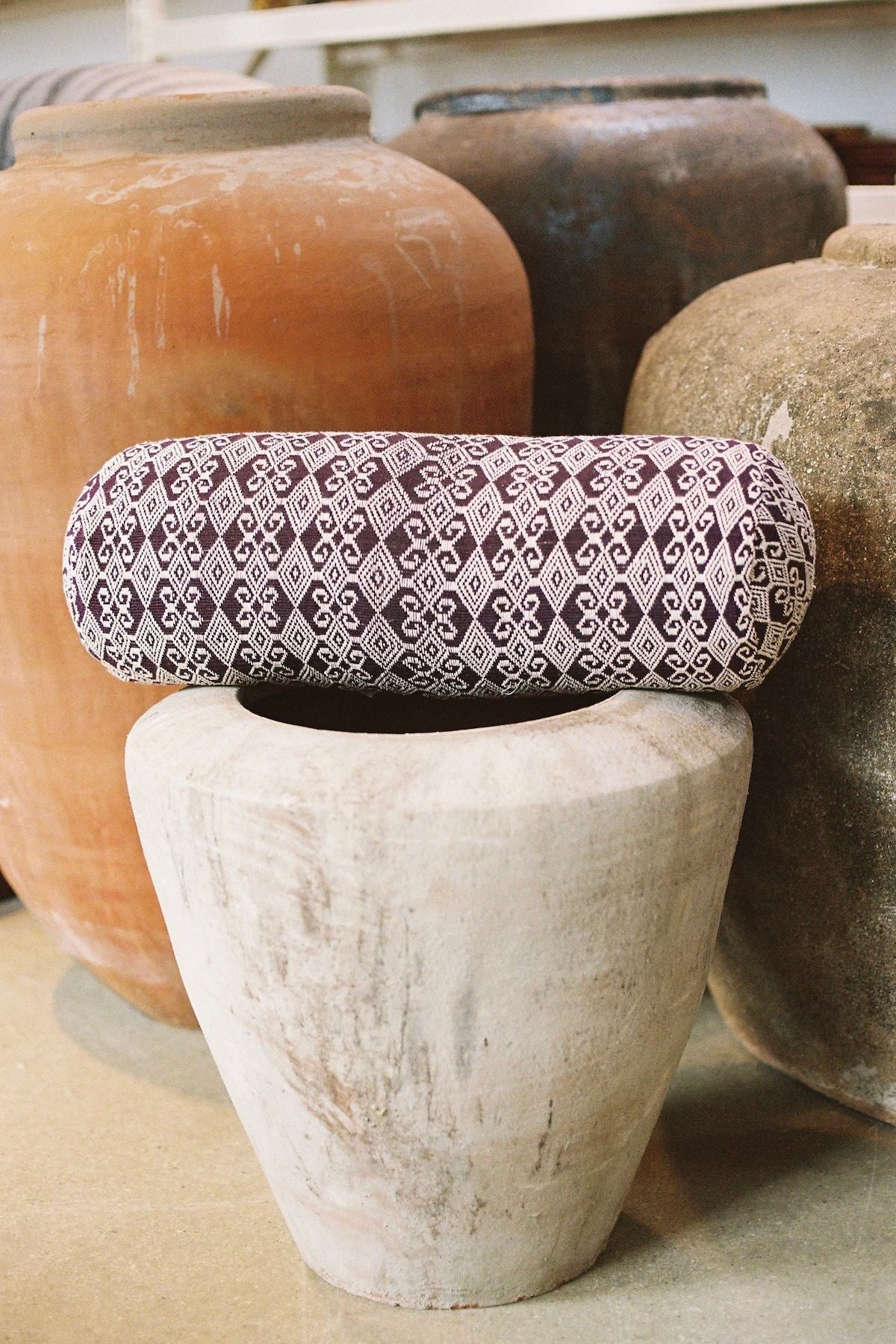 Round long pillow - Pillow 45x18 cm I Purple