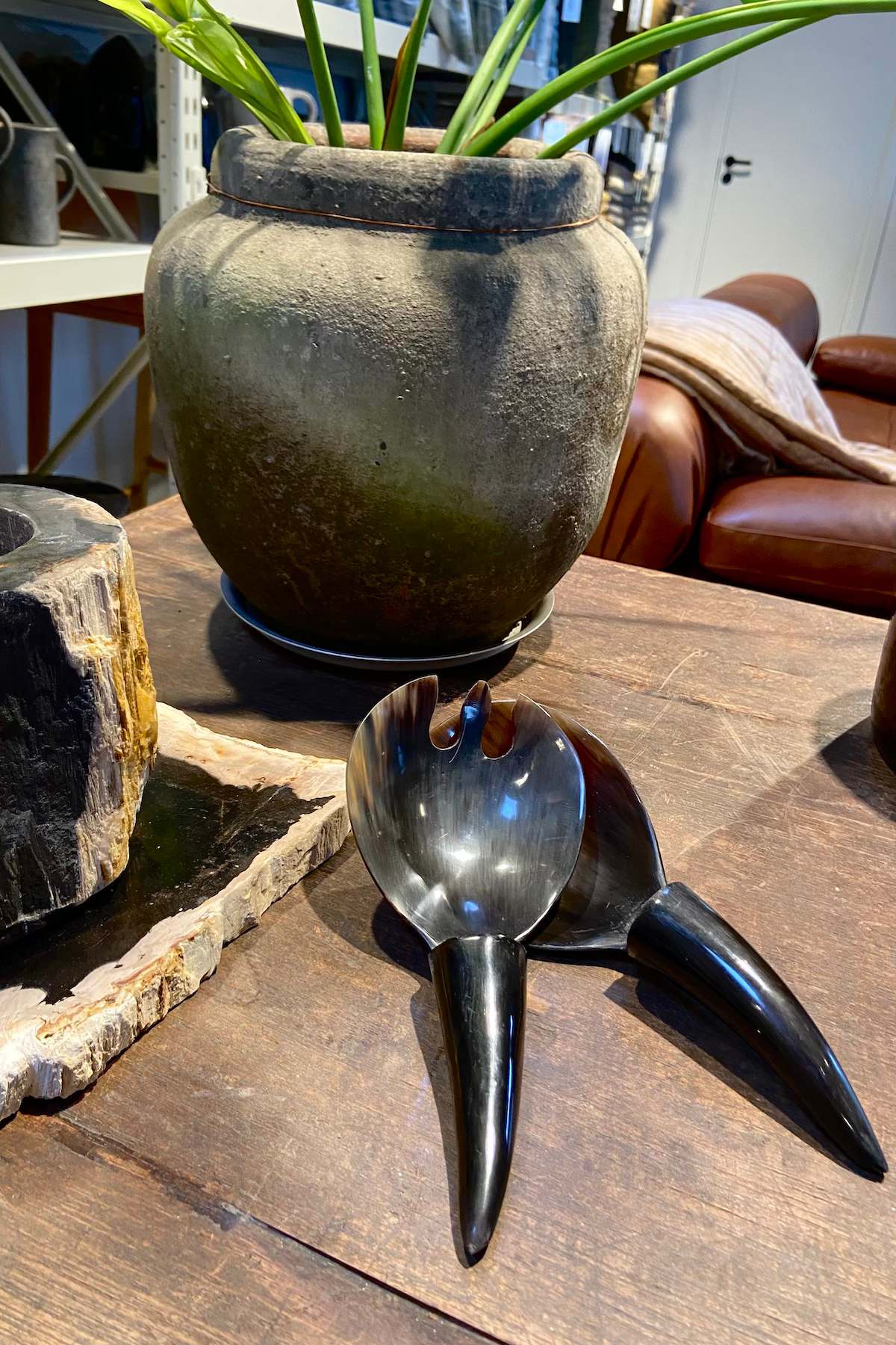 Horn Salad Servers - Salad Servers I Black Horn
