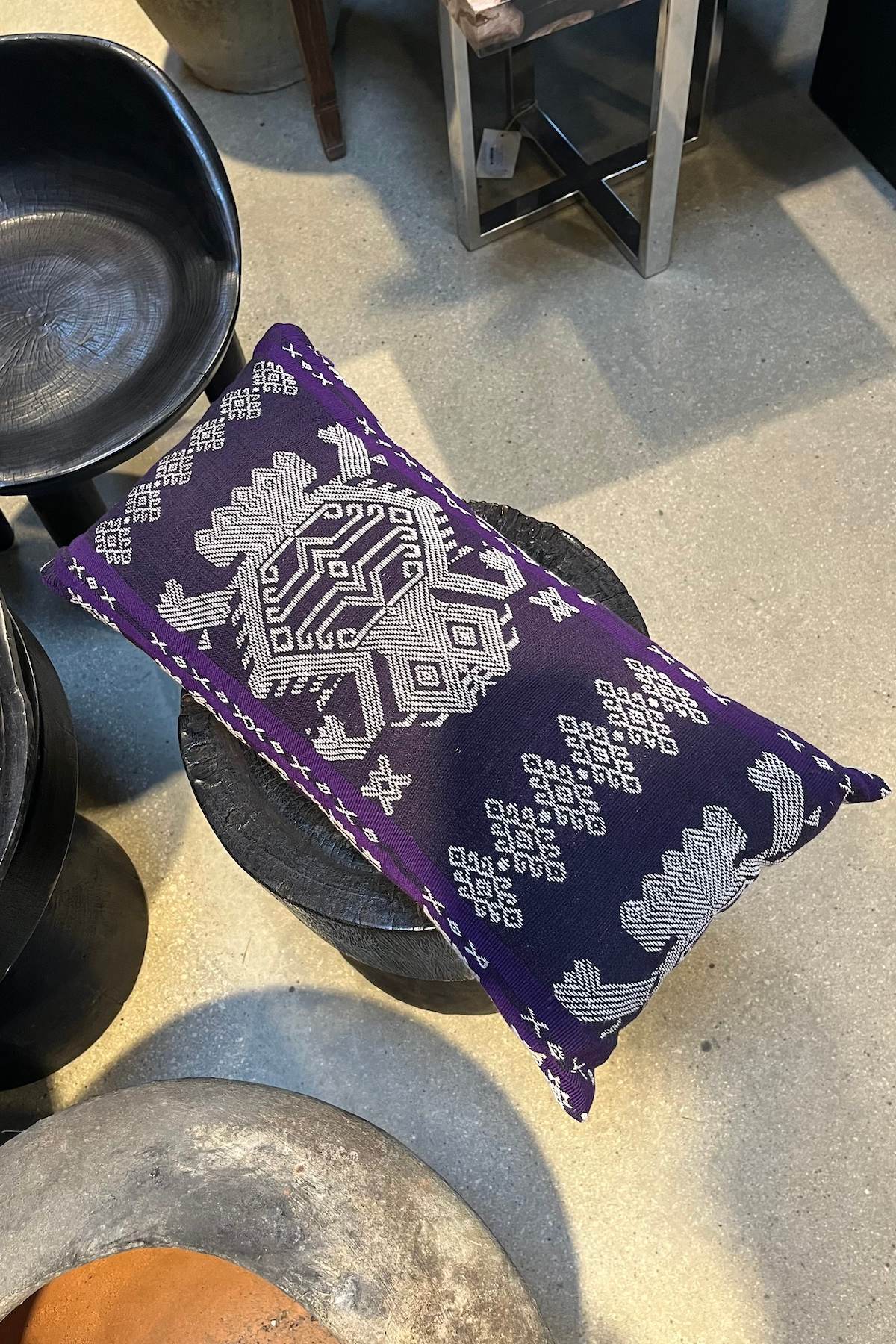 Handmade pattern pillow - Pillow 55x25 cm I Purple Combo