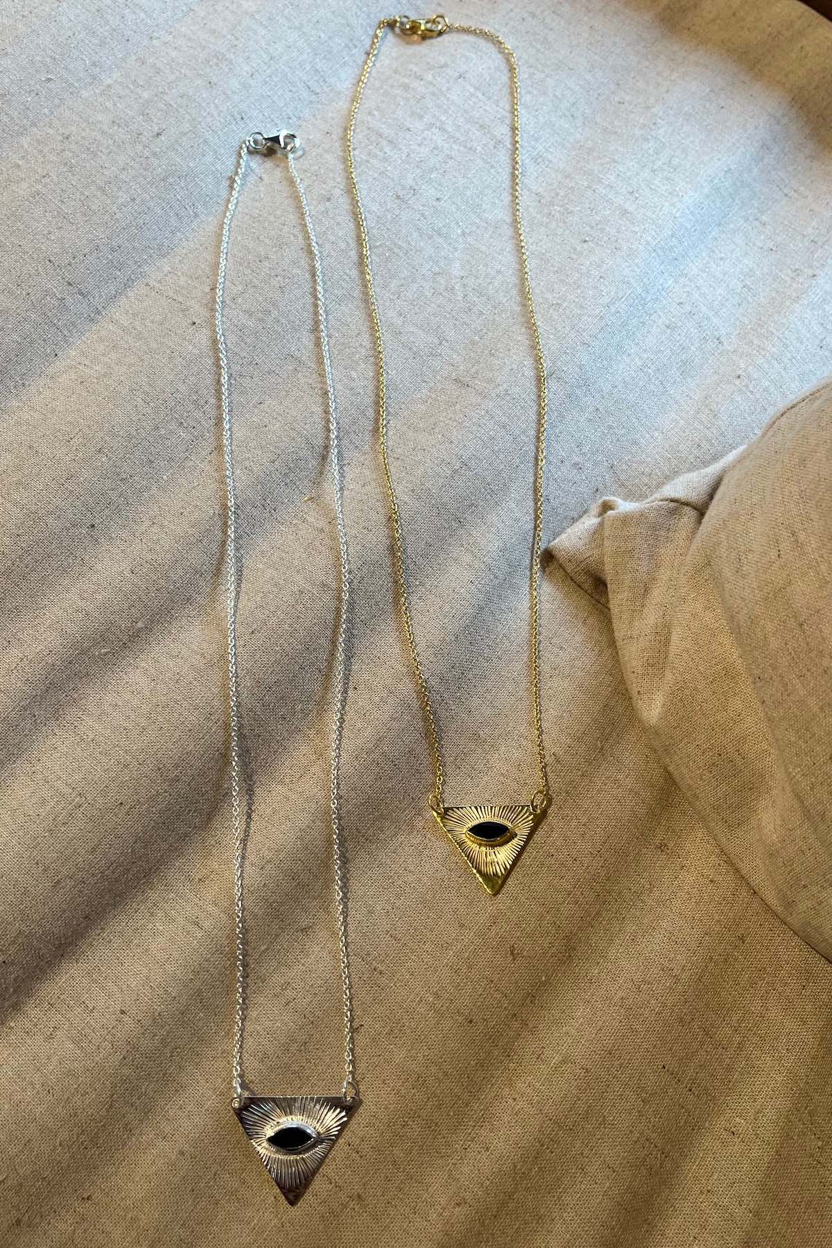Chain w/ Triangle Eye Pendant - Nafsu I Silver