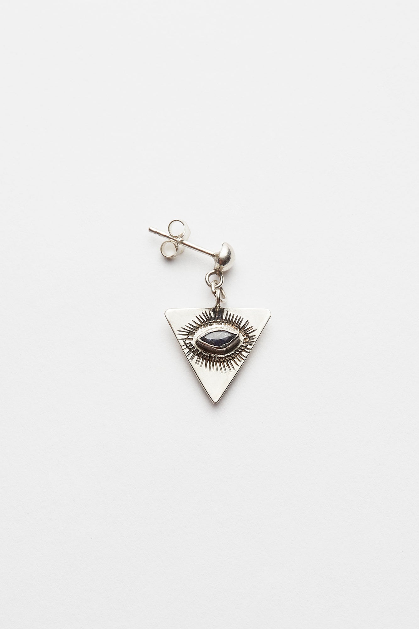 Nafsu - Earstick w/ triangle eye pendant I Sapphire