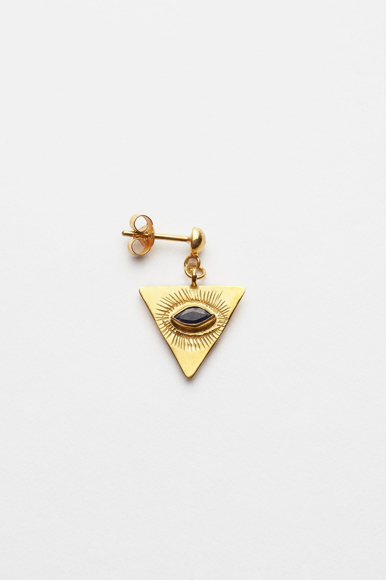 Nafsu - Earstick w/ Triangle Eye Pendant I Black Sapphire