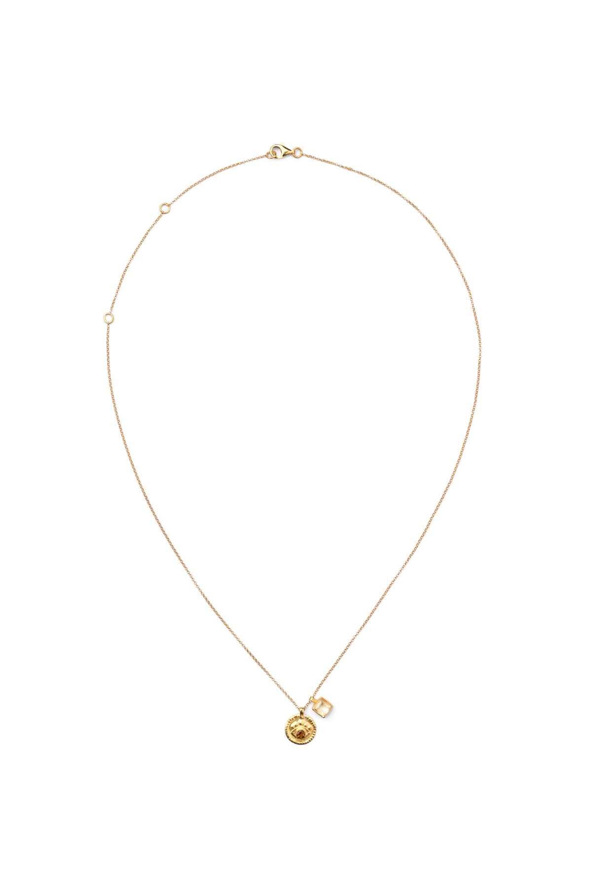 Nafsu - Necklace w/eye and square pendant I Bright combo